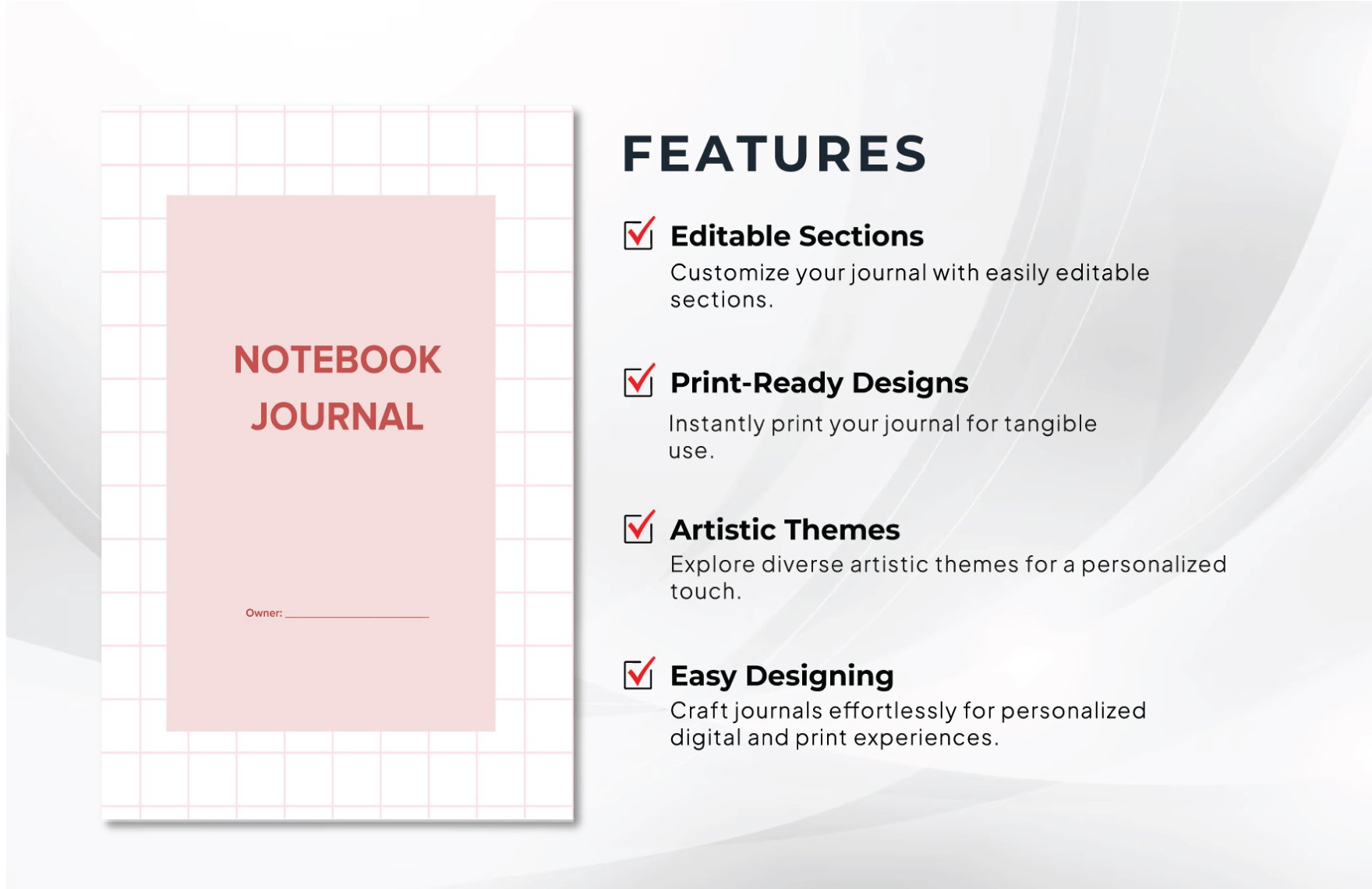 Editable Notebook Journals Template