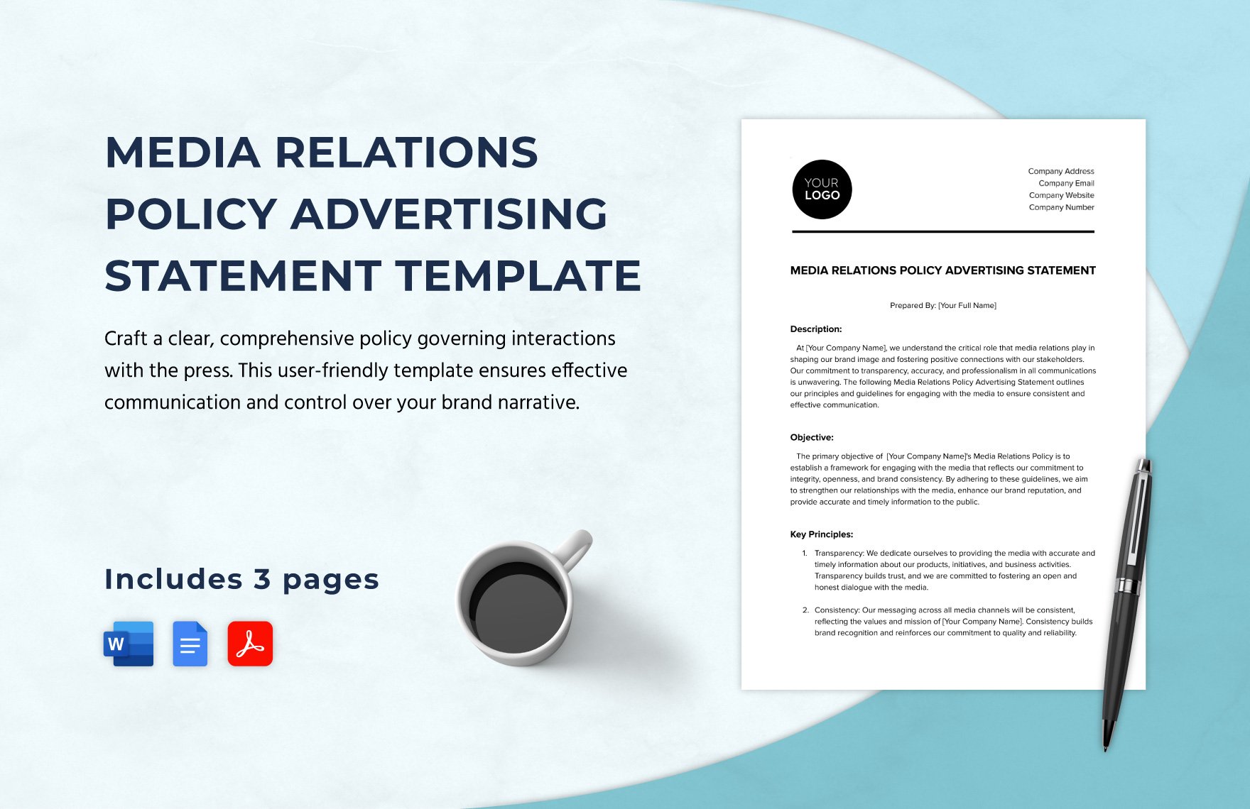 Media Relations Policy Advertising Statement Template