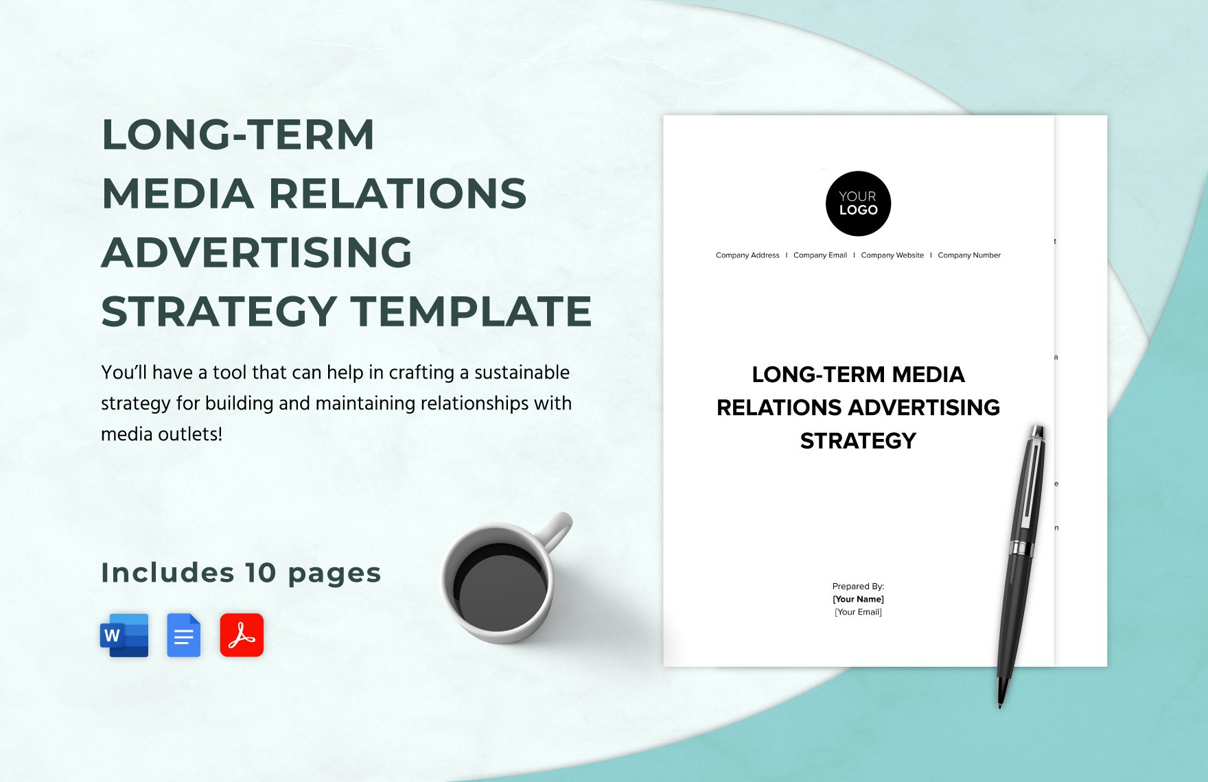 Long-Term Media Relations Advertising Strategy Template in Word, Google Docs, PDF