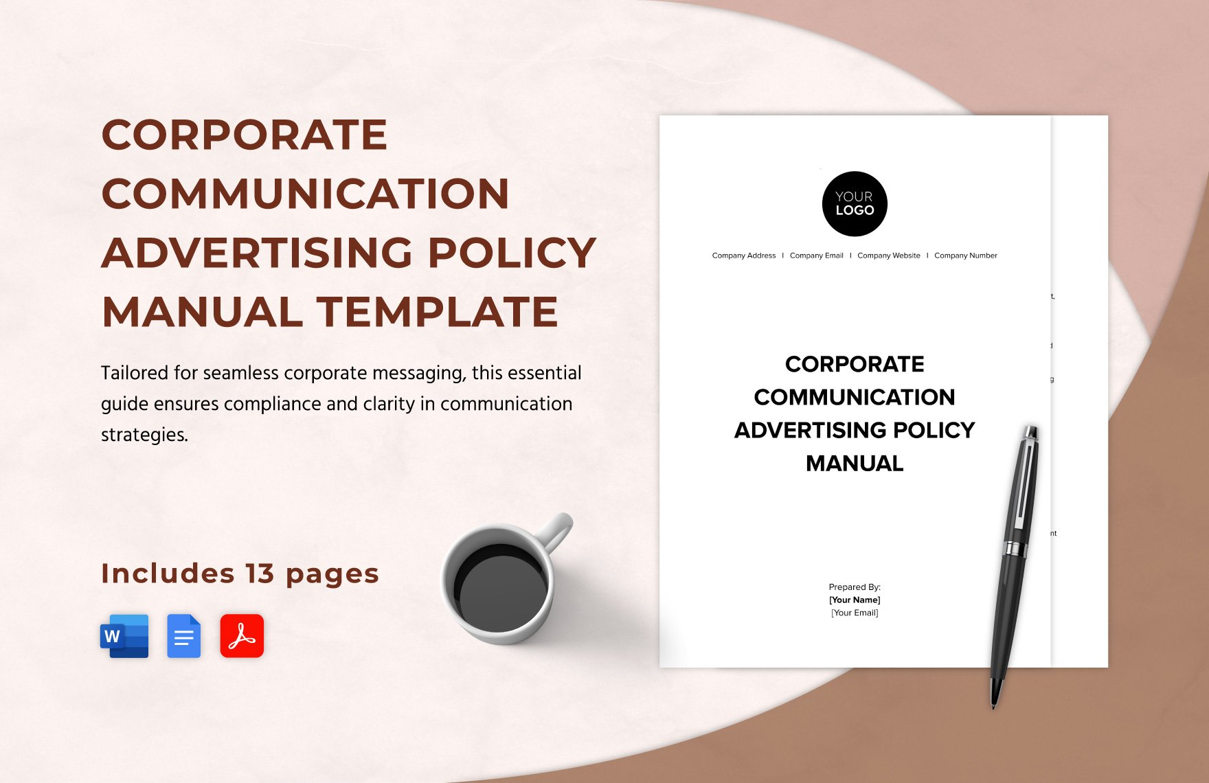 Corporate Communication Advertising Policy Manual Template in Word, Google Docs, PDF