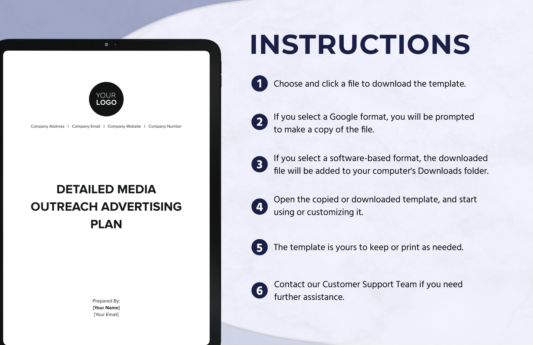Detailed Media Outreach Advertising Plan Template