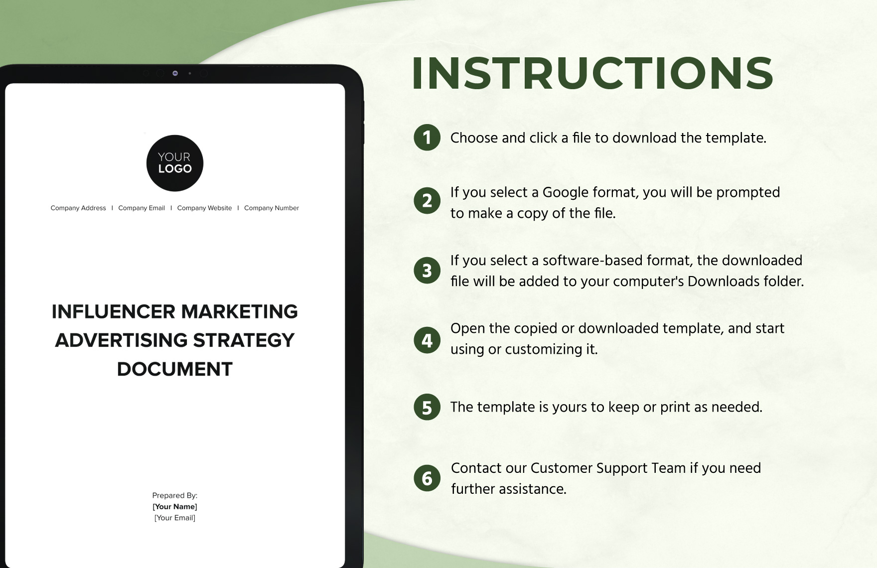 Influencer Marketing Advertising Strategy Document Template