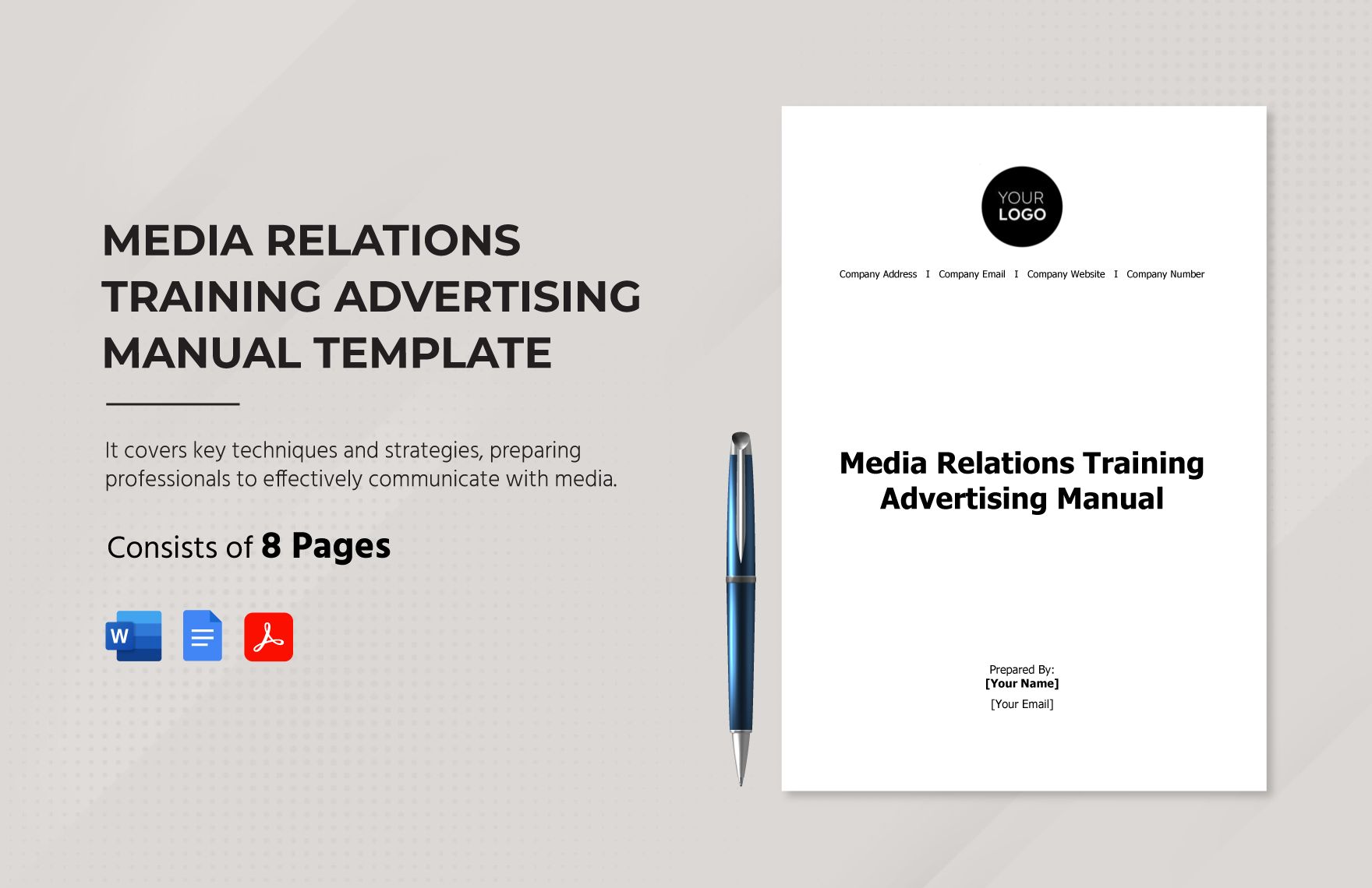 Media Relations Training Advertising Manual Template in Word, Google Docs, PDF