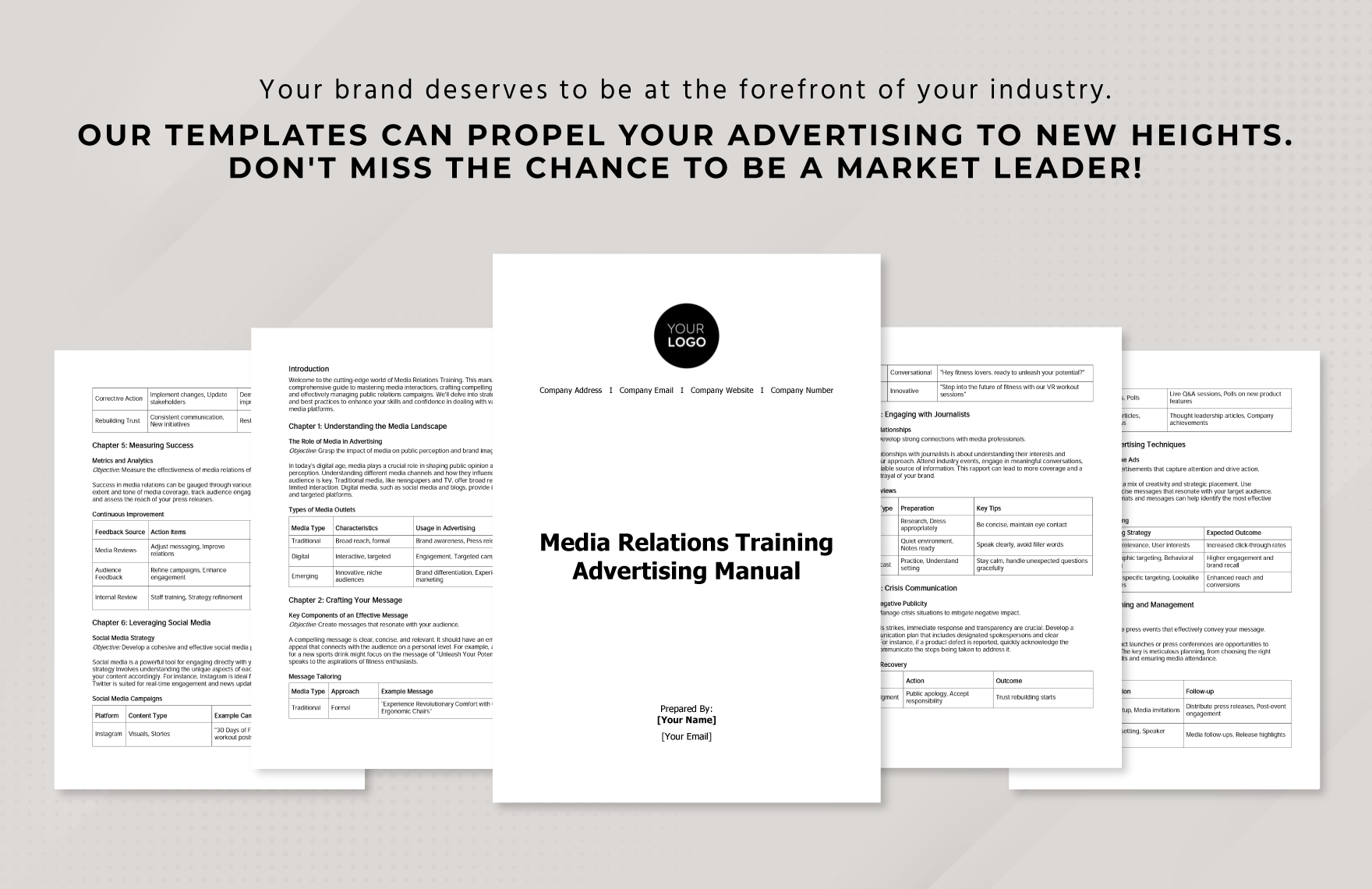 Media Relations Training Advertising Manual Template