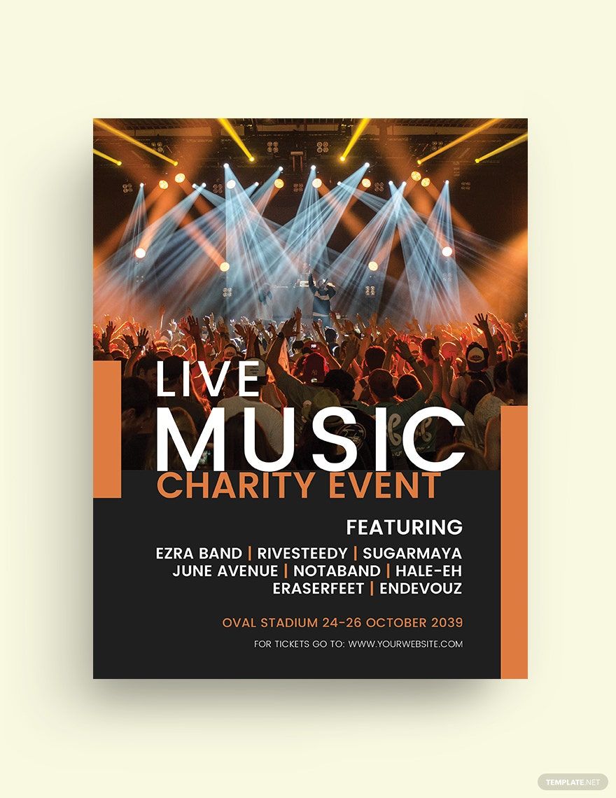 Charity Concert Flyer Template in Word, PSD, Pages, Illustrator, InDesign, Publisher, Google Docs - Download | Template.net