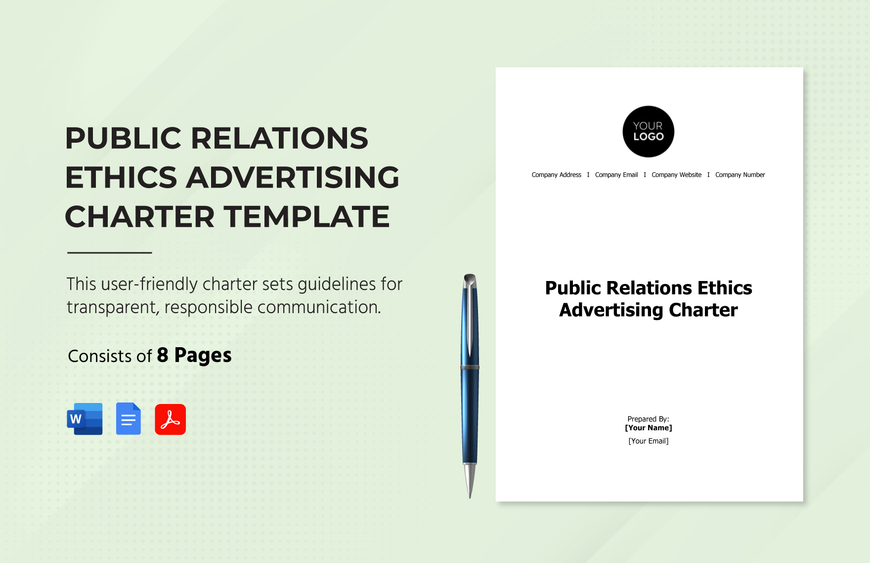 Public Relations Ethics Advertising Charter Template in Word, Google Docs, PDF