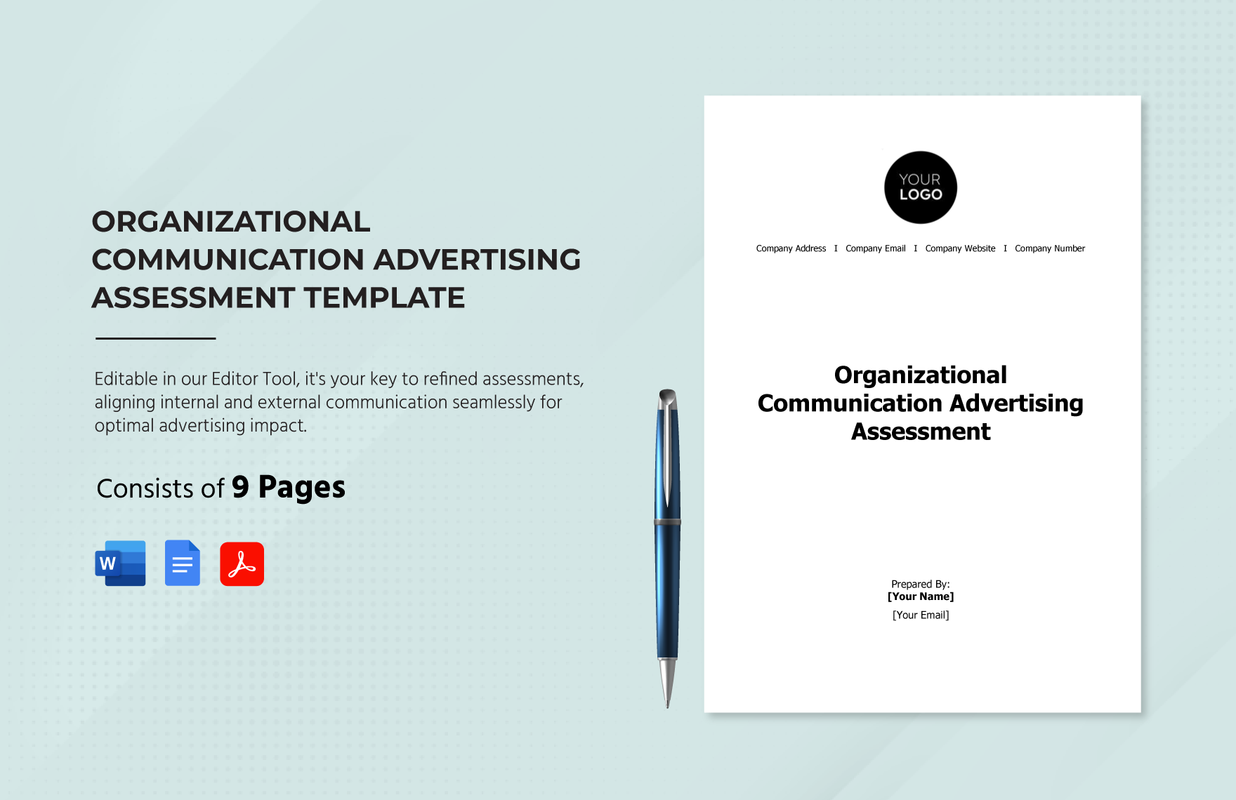 Organizational Communication Advertising Assessment Template in Word, Google Docs, PDF