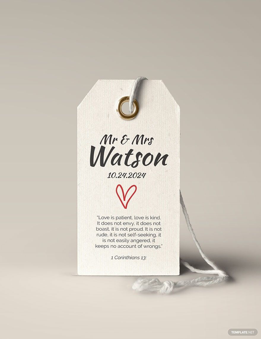 Wedding Gift Tag Template