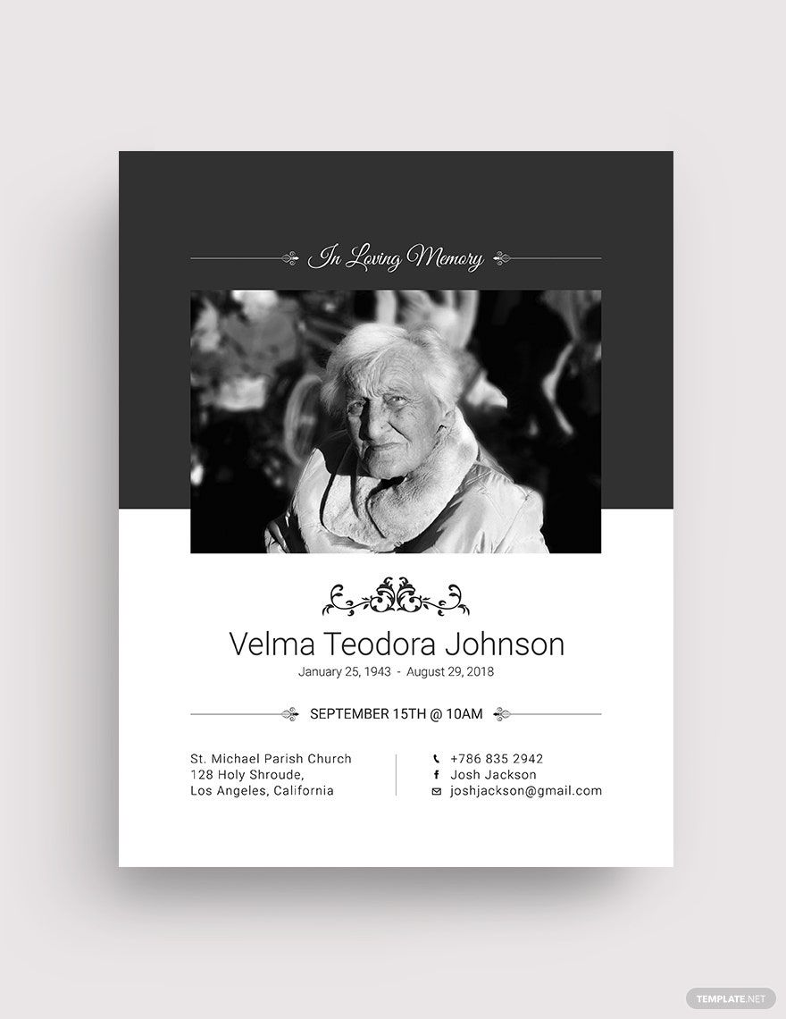 Funeral Plan Flyer Template in Word, Google Docs, Illustrator, PSD, Apple Pages, Publisher, InDesign