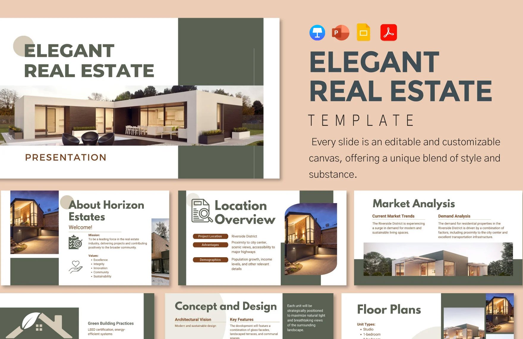Elegant Real Estate Template in PDF, PowerPoint, Google Slides, Apple Keynote