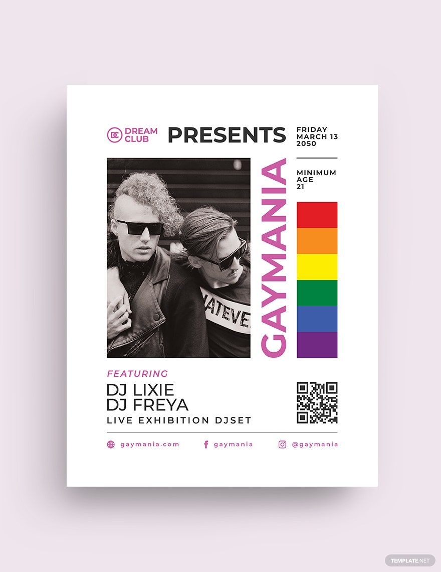 Gay Mania Flyer Template in Word, Google Docs, Illustrator, PSD, Apple Pages, Publisher, InDesign