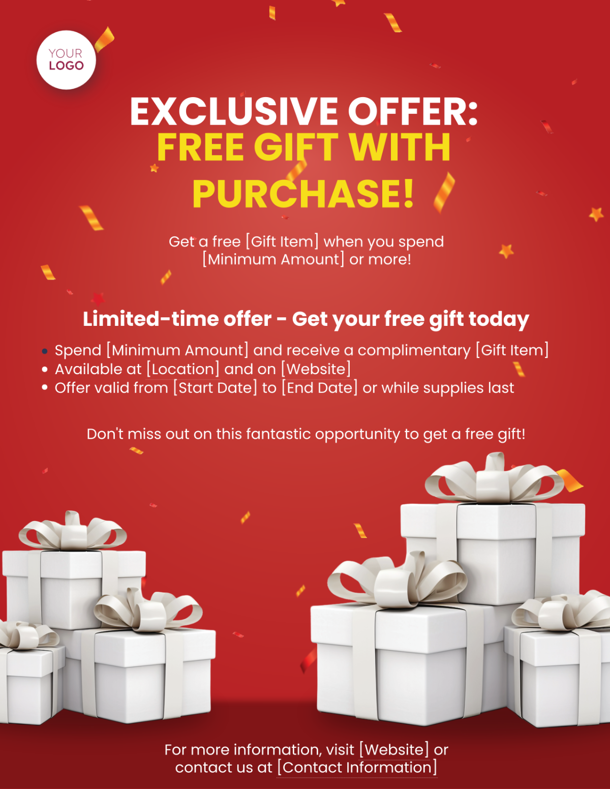 Sales Free Gift with Purchase Flyer Template
