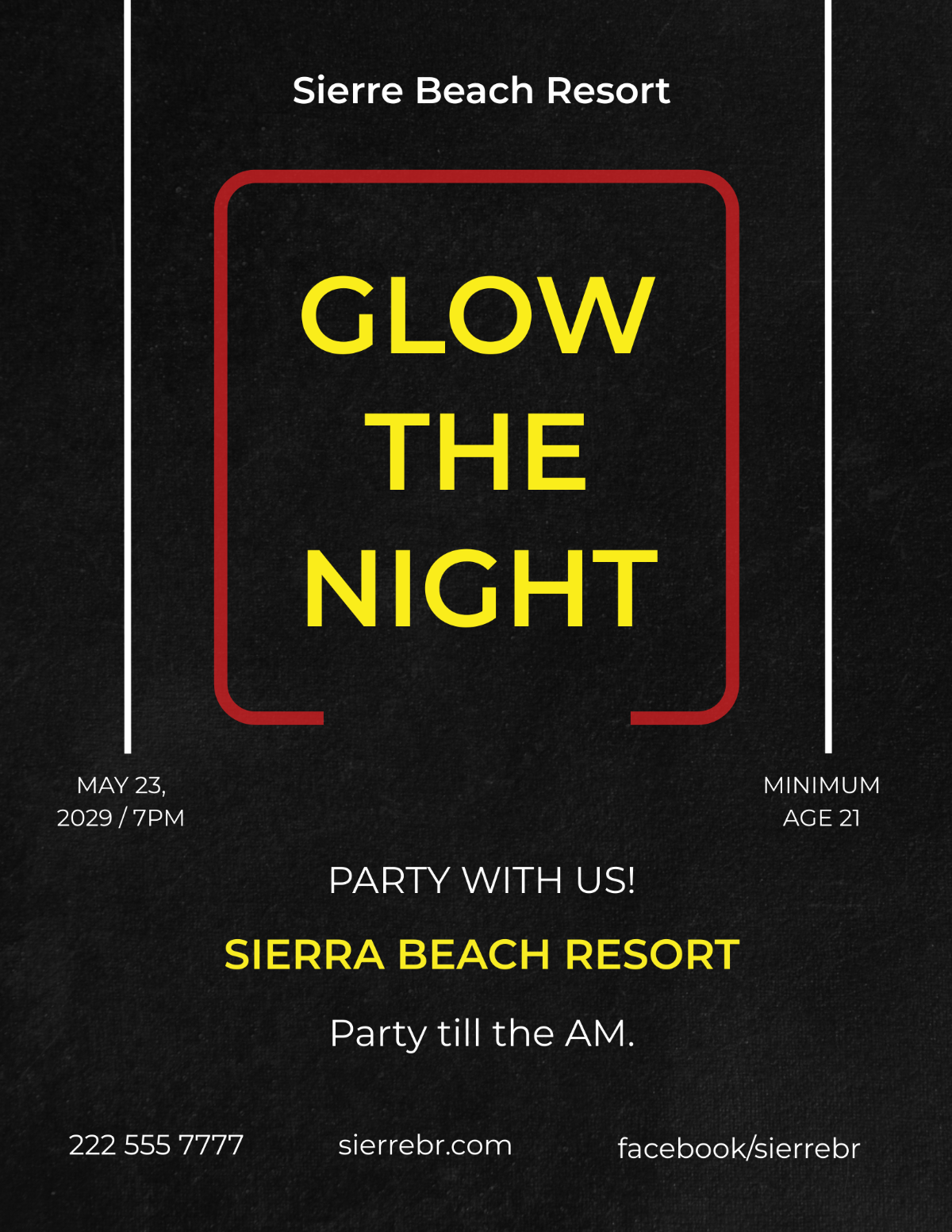 Glow the Dark Party Flyer Template