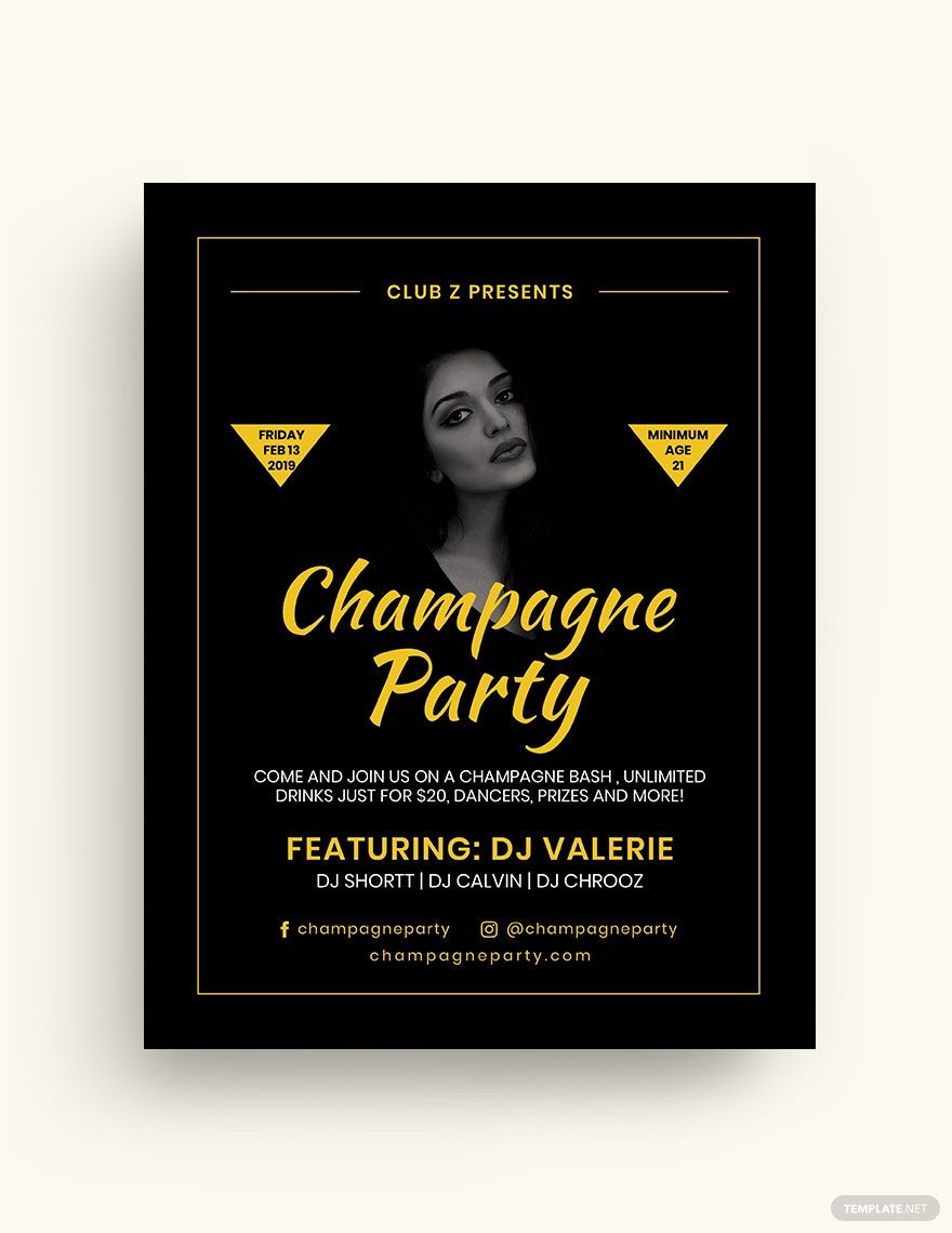 Gold Drinks Flyer Template in Word, Google Docs, Illustrator, PSD, Apple Pages, Publisher, InDesign