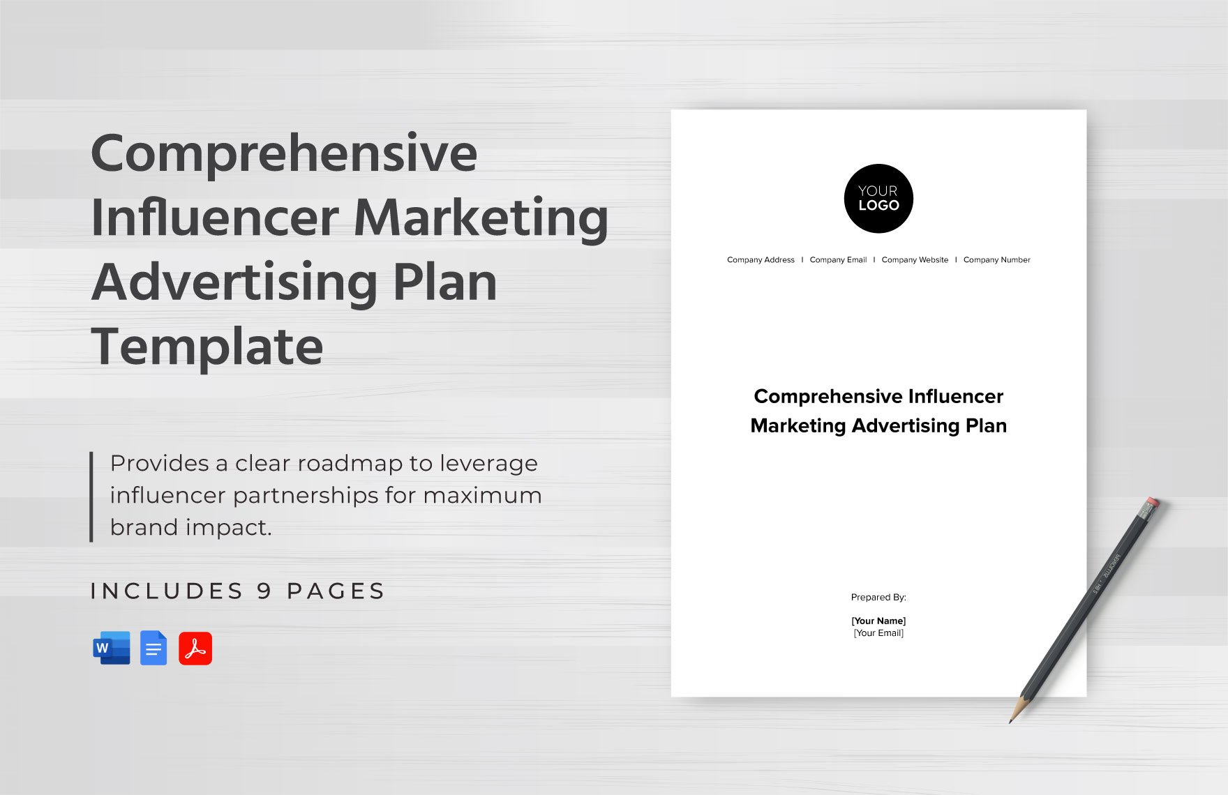 Comprehensive Influencer Marketing Advertising Plan Template