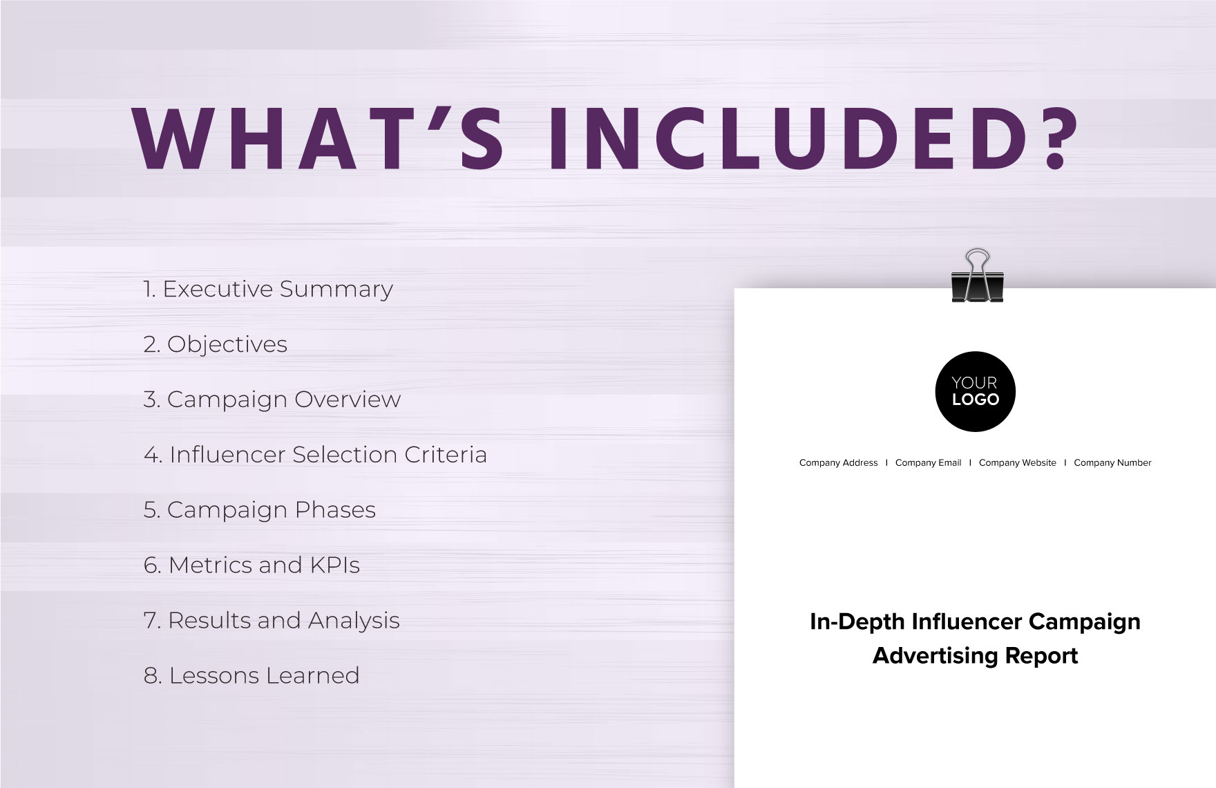 In-Depth Influencer Campaign Advertising Report Template