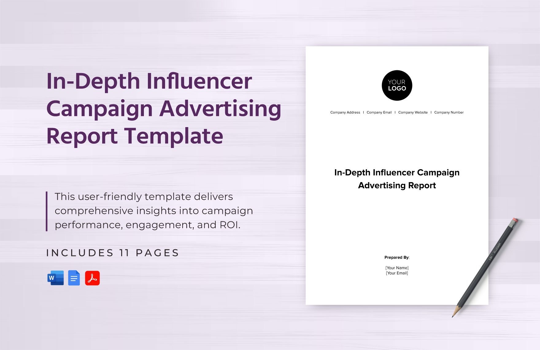 In-Depth Influencer Campaign Advertising Report Template in Word, Google Docs, PDF