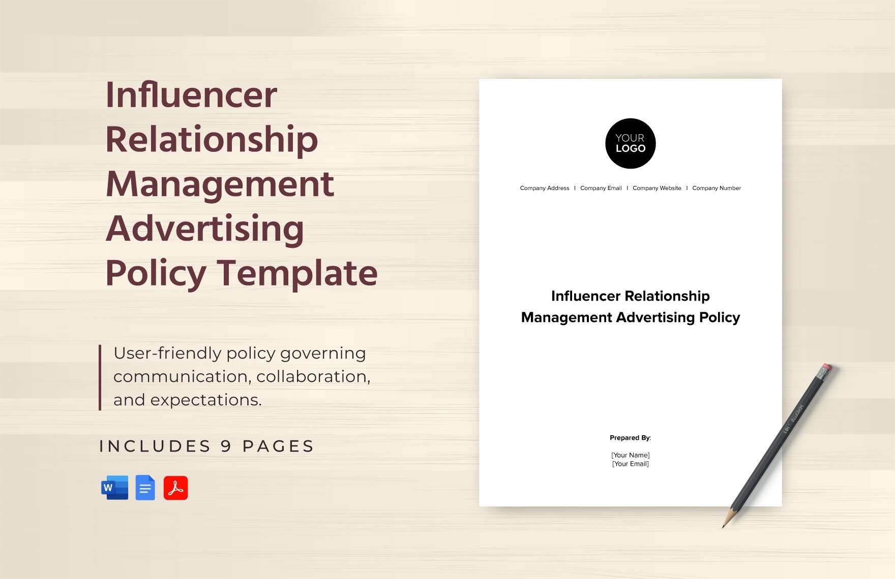 Influencer Relationship Management Advertising Policy Template
