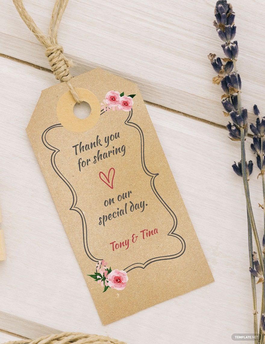 Wedding Thank You Tag Template