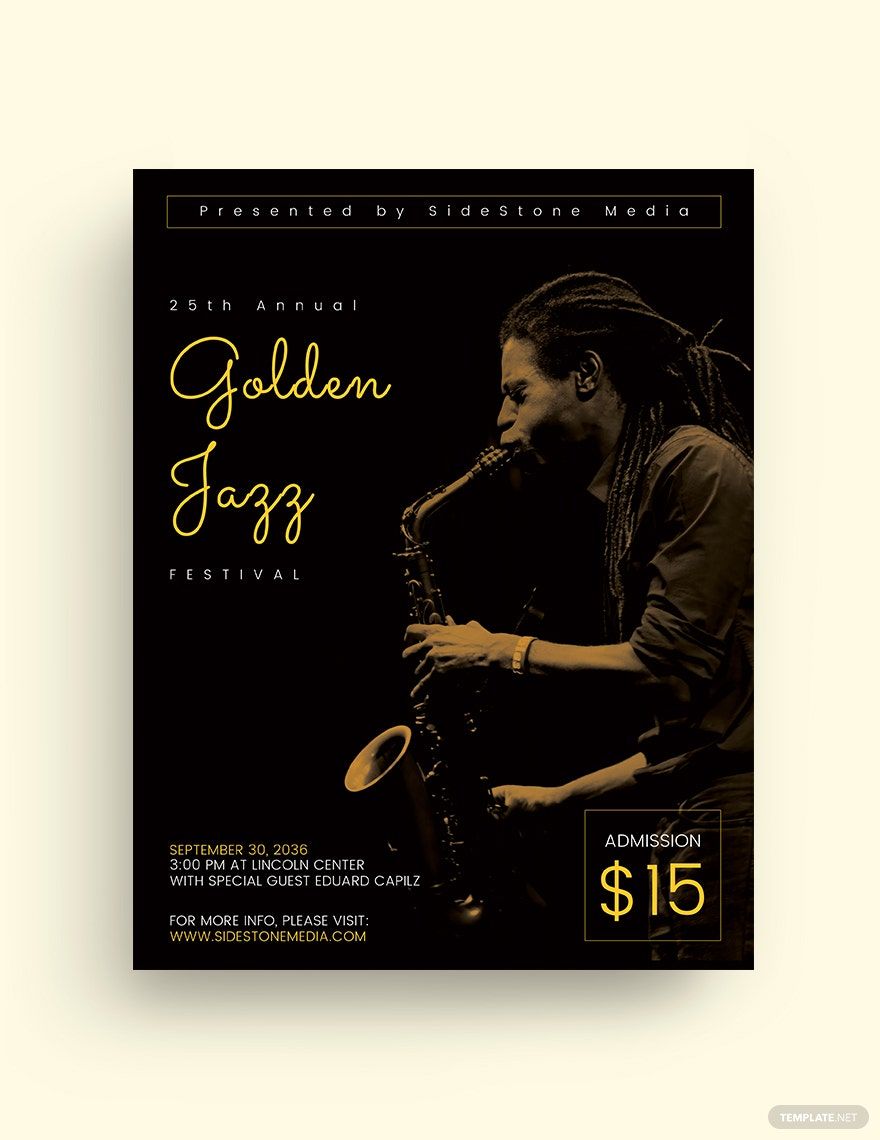 Free Golden Jazz Flyer Template
