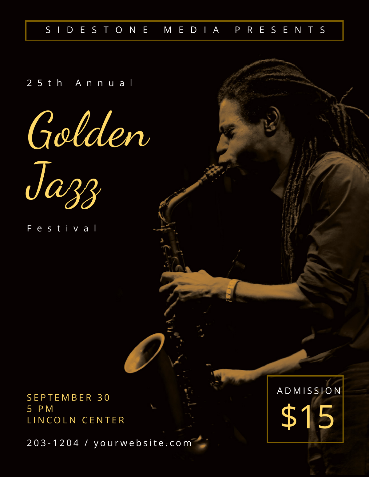 Free Golden Jazz Flyer Template