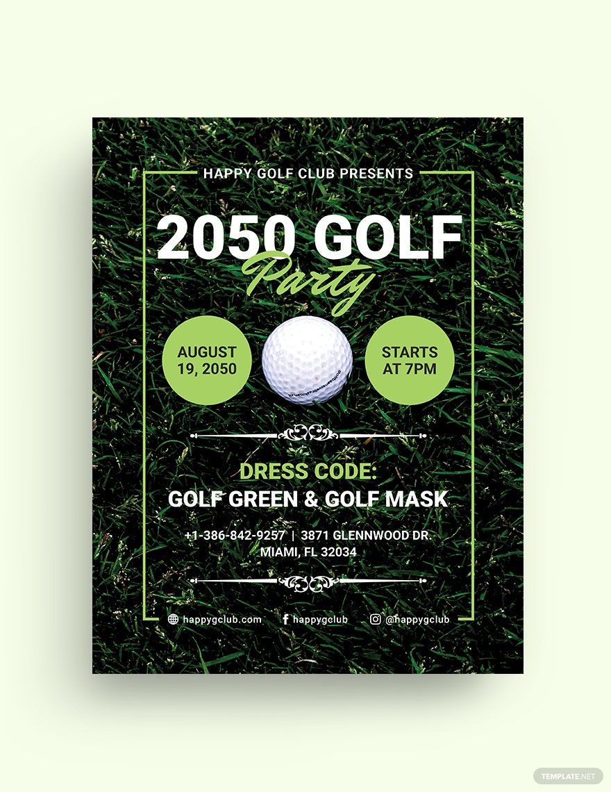 Golf Party Flyer Template