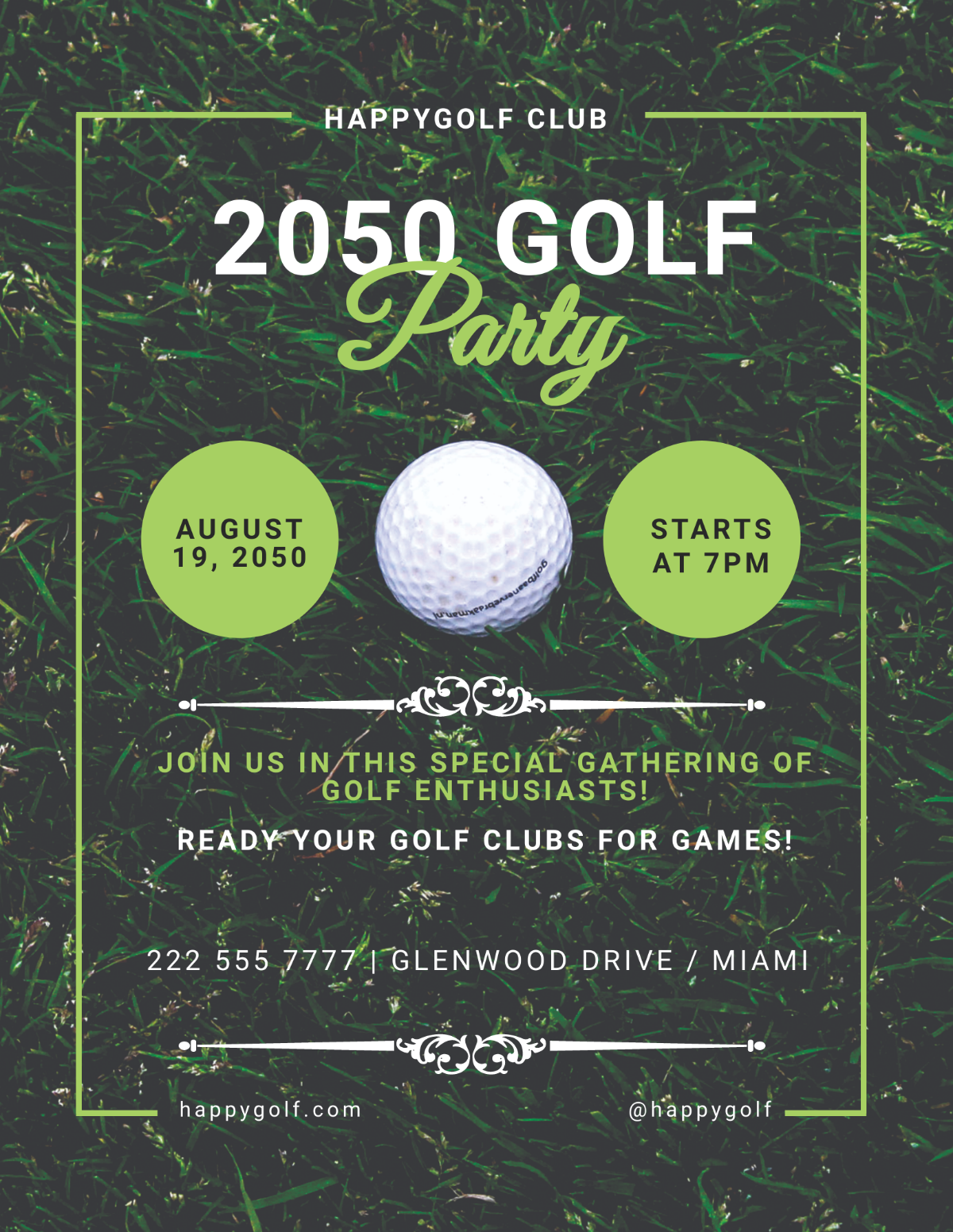 Golf Party Flyer Template