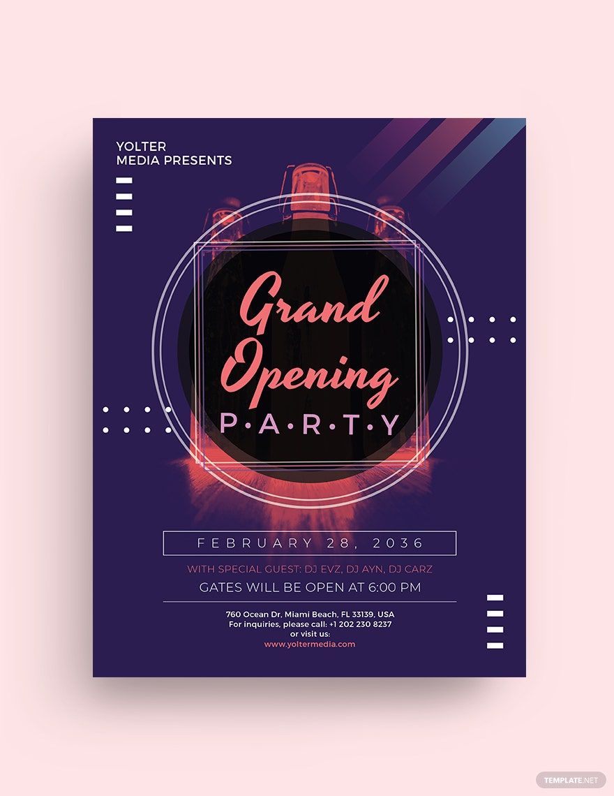 Grand Opening Party Flyer Template