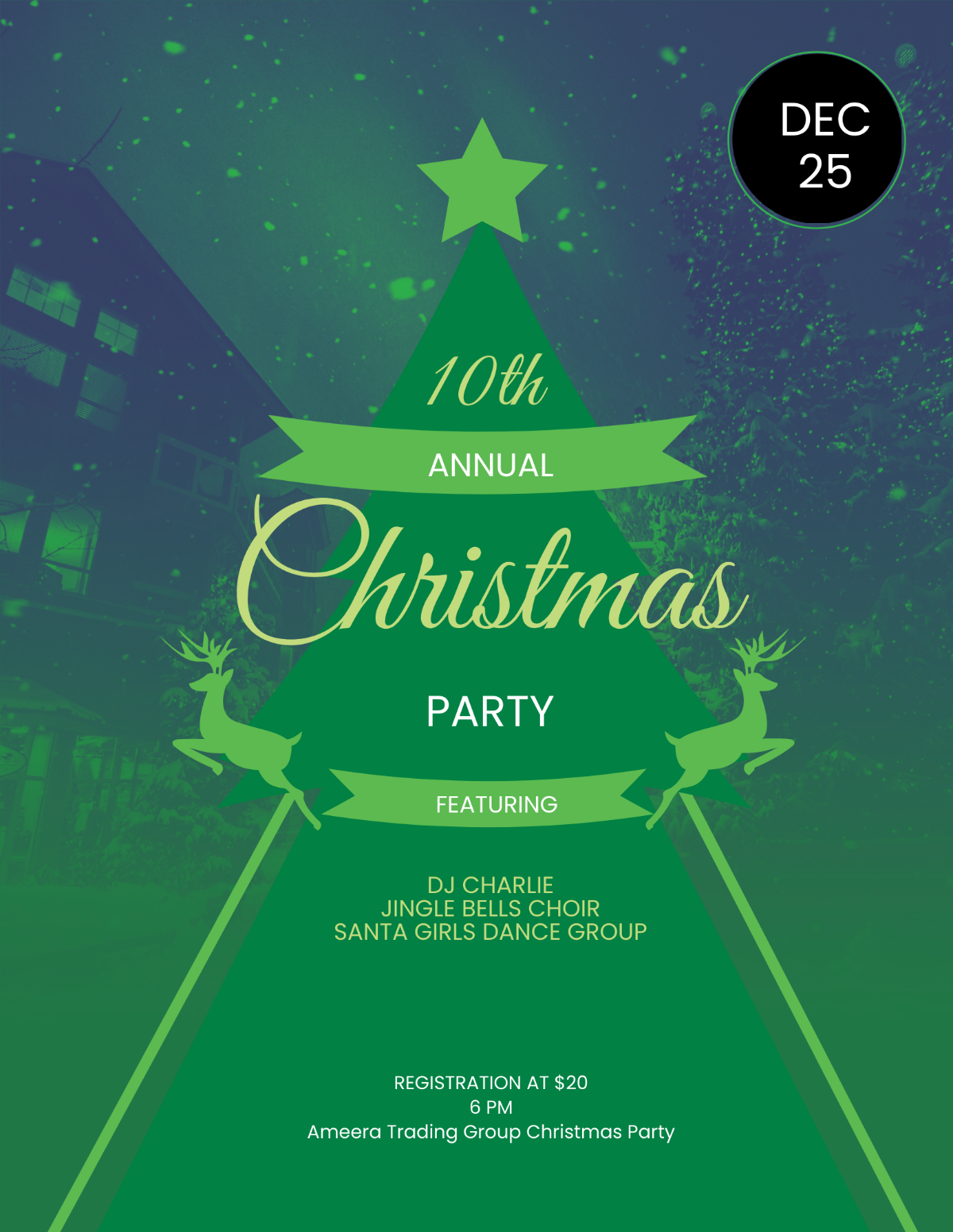 Green Christmas Party Flyer