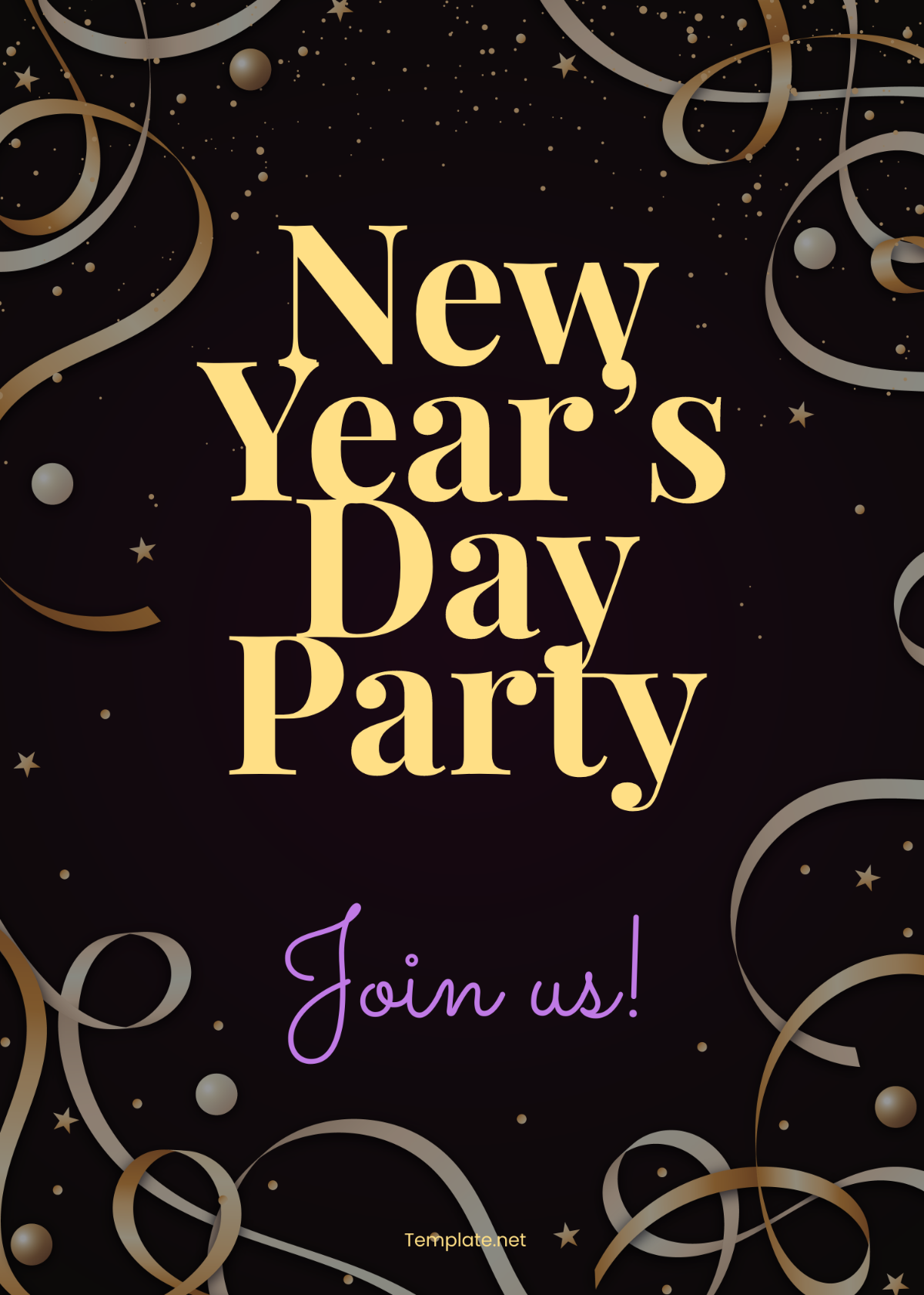 Free New Year's Day Party Invitation Template