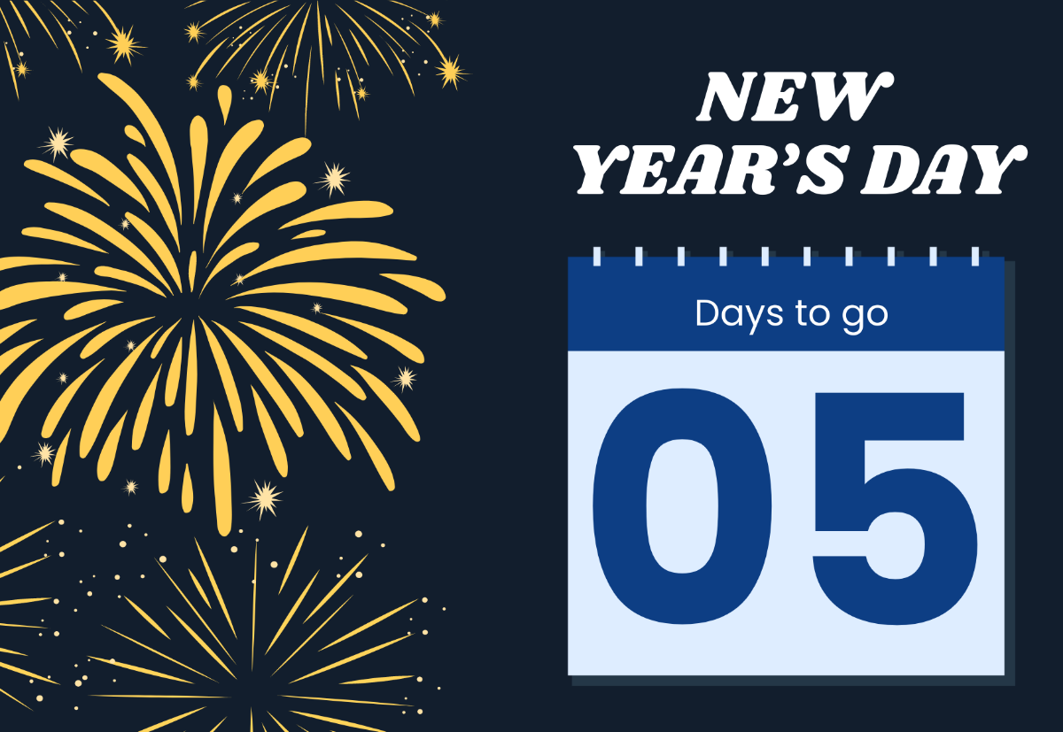 Free New Year's Day Countdown Card Template