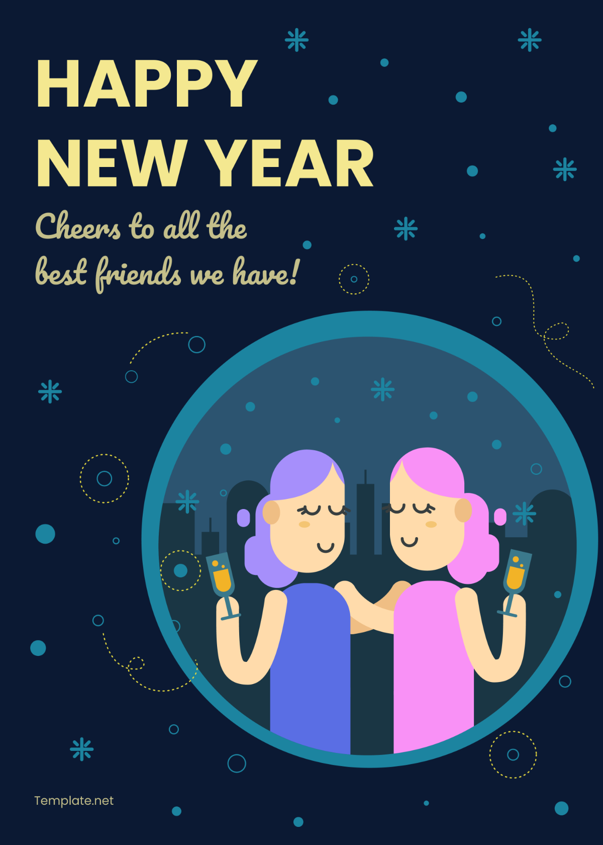 New Year Wishes for Best Friends Template