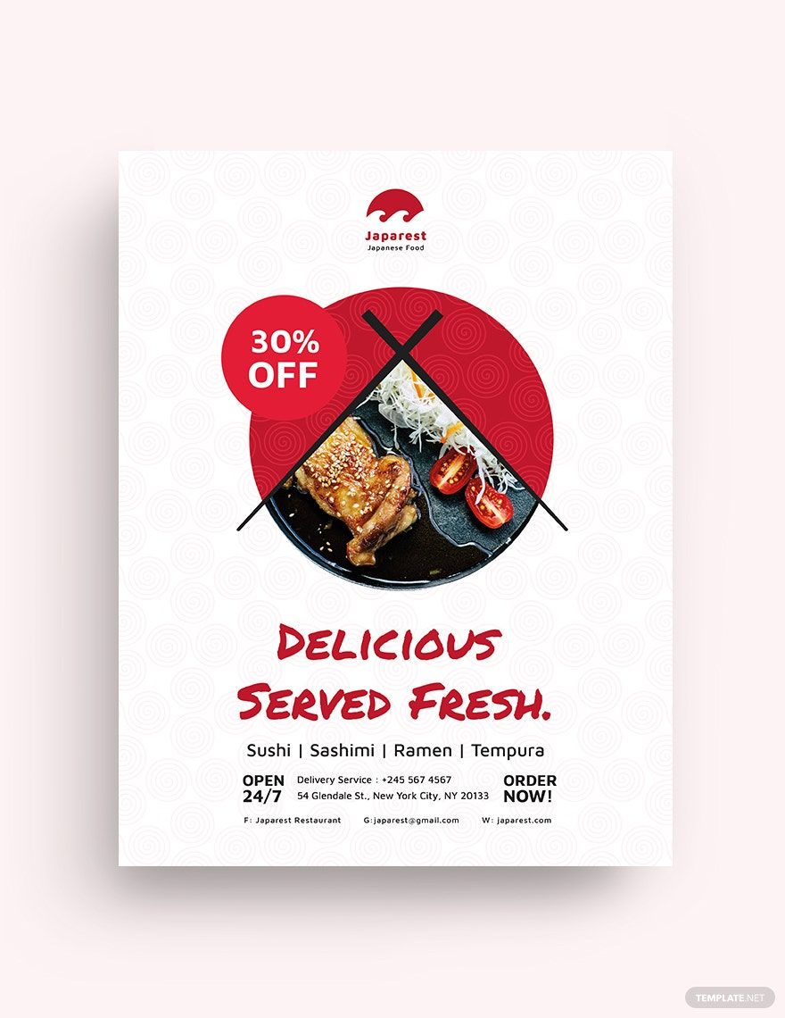 Japanese Food Flyer Template