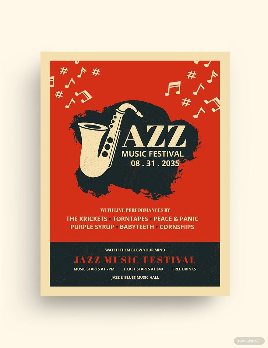 Free Jazz Music Festival Flyer Template