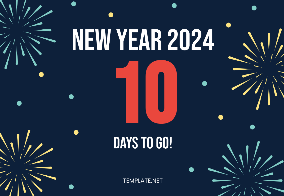 New Year 2024 Countdown Card Template