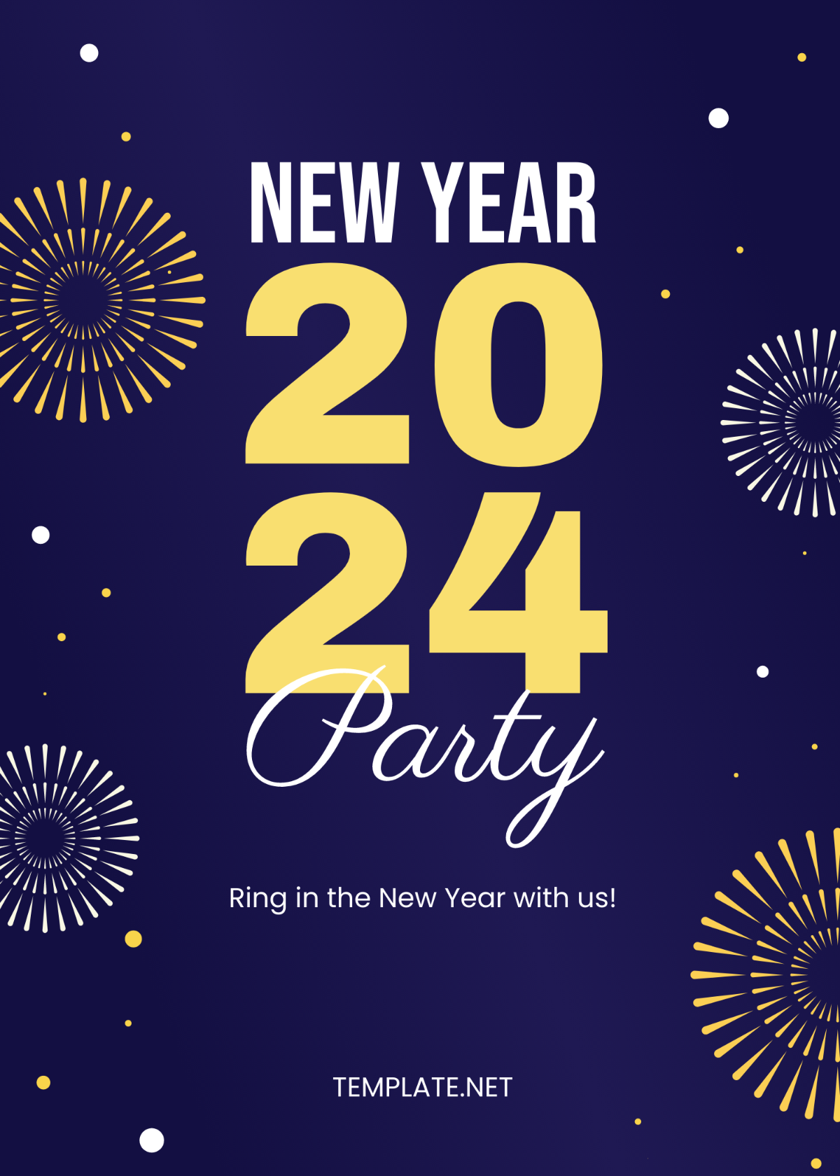 New Year 2024 Party Invitation Template