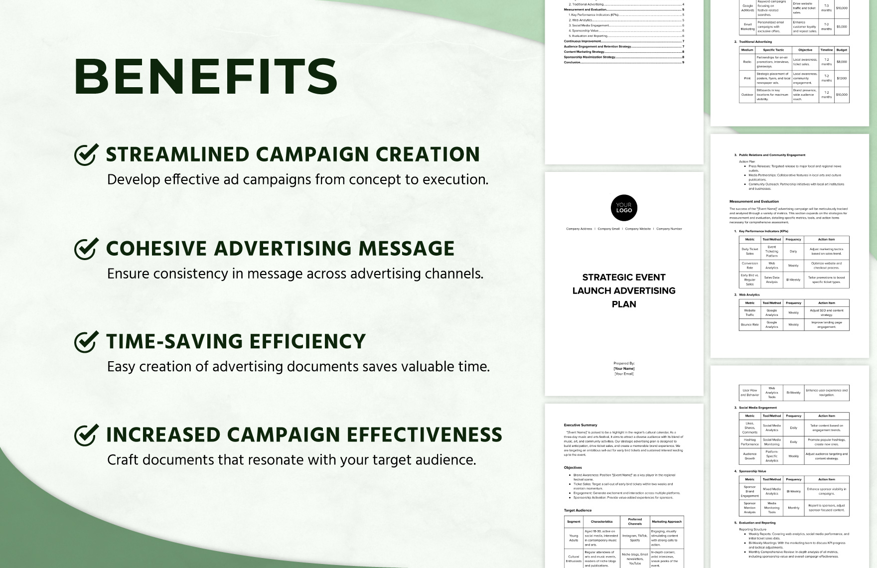 Strategic Event Launch Advertising Plan Template