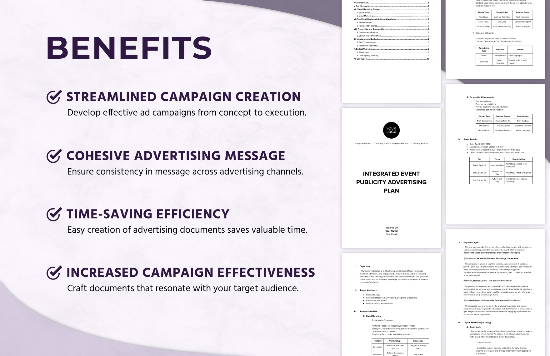 Integrated Event Publicity Advertising Plan Template