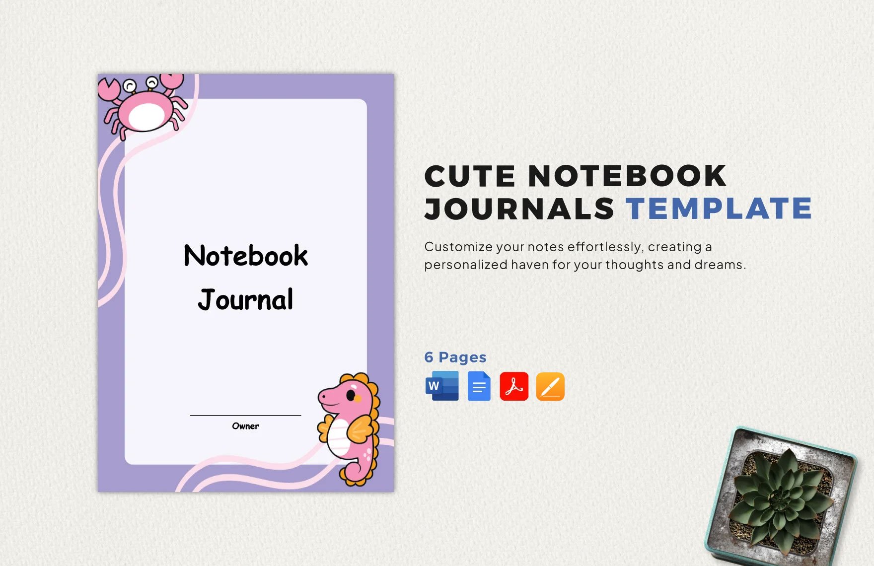 Cute Notebook Journals Template