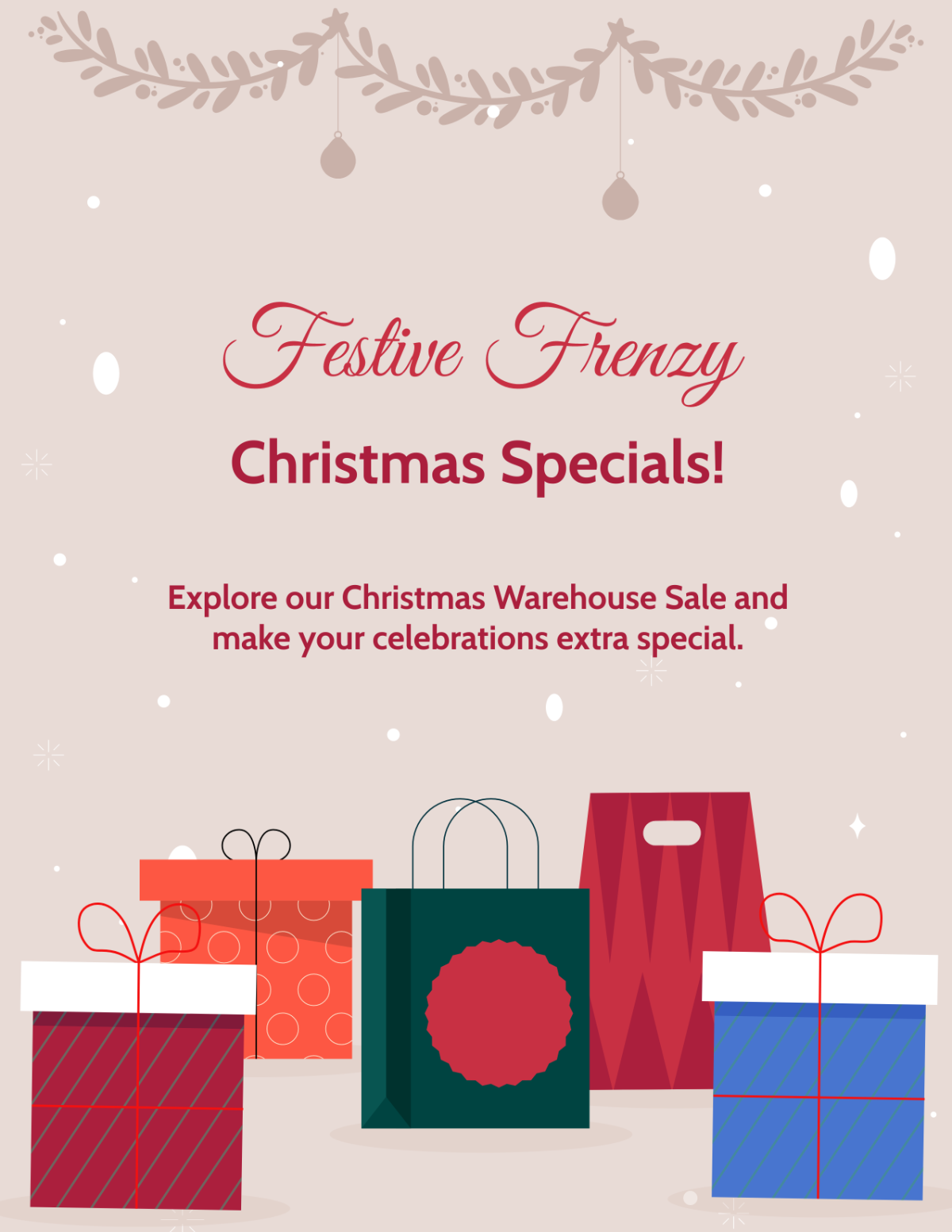 Christmas Warehouse Sale Flyer