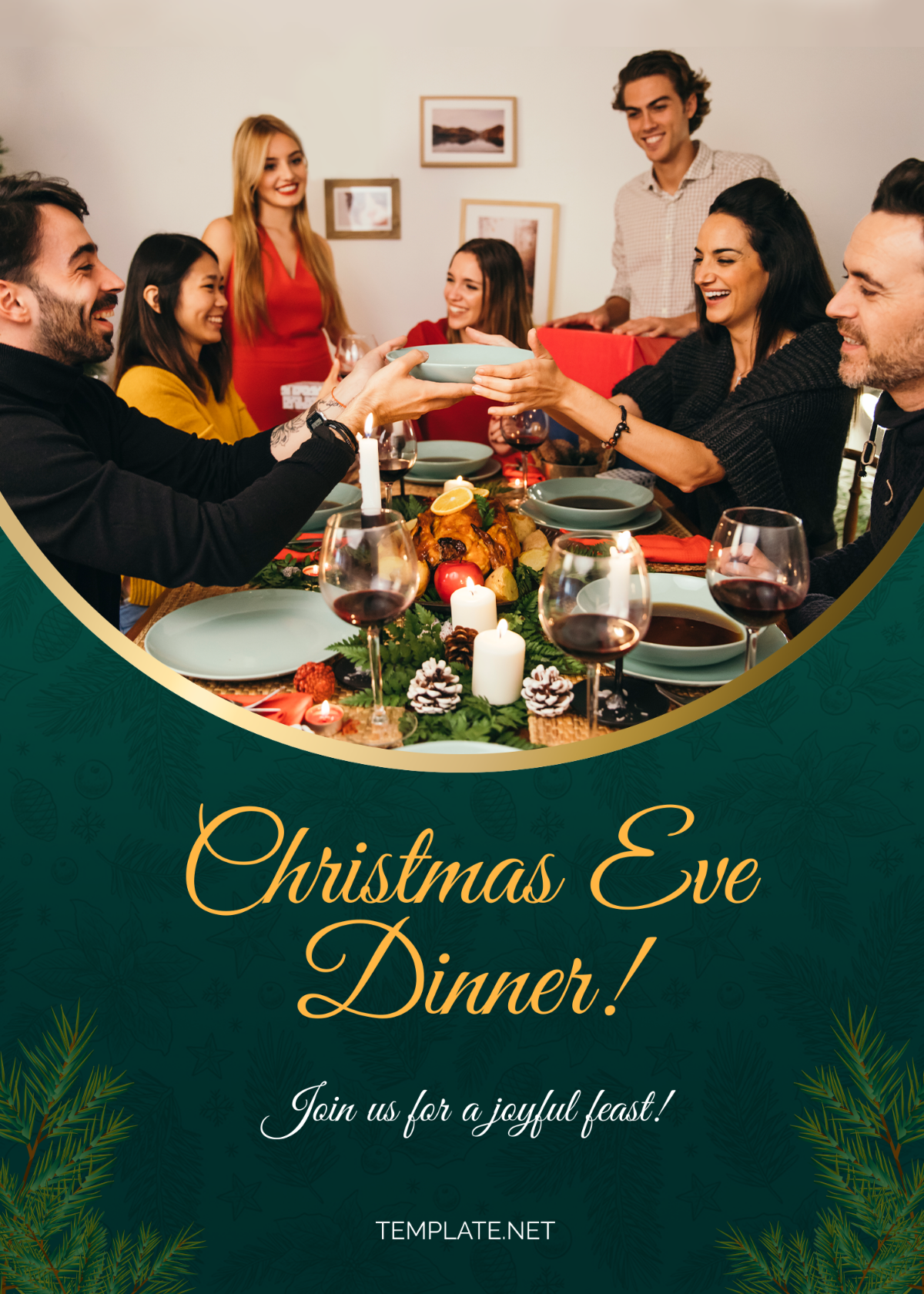 Free Christmas Eve Dinner Invitation Template