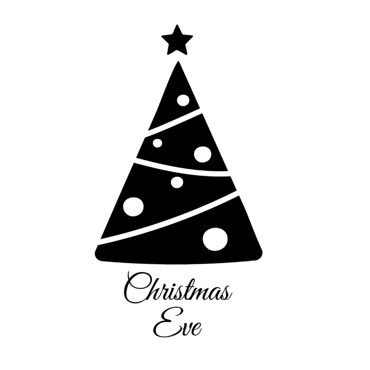 Free Christmas Eve Clipart Black and White Template
