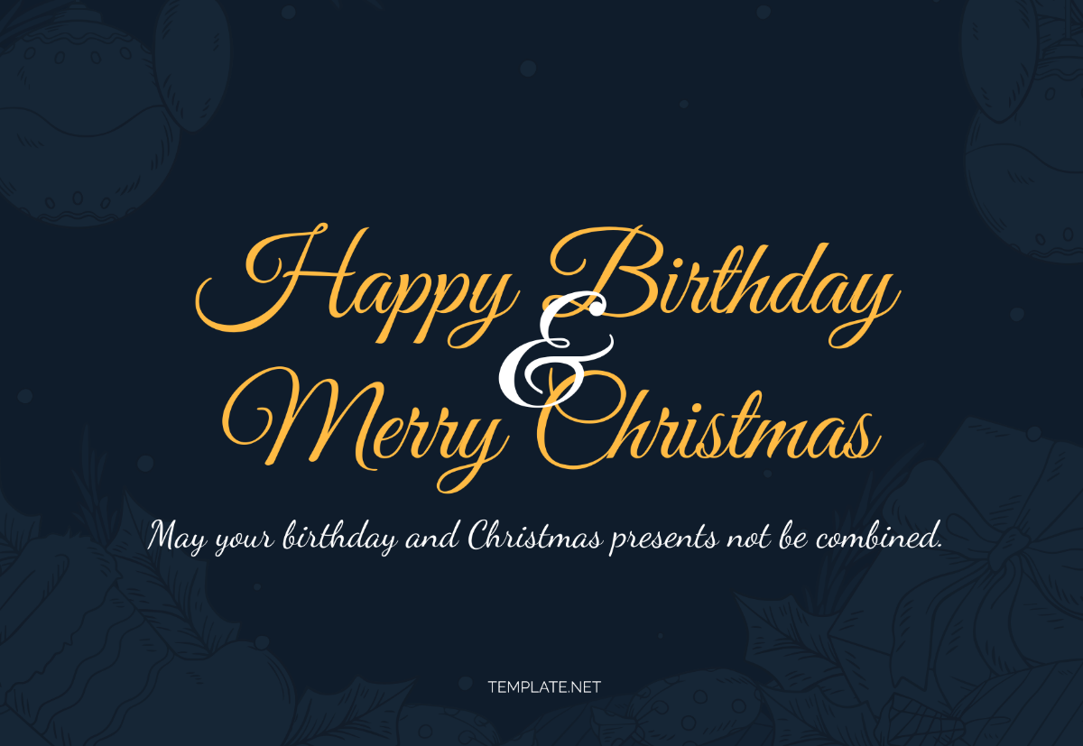 Free Christmas Eve Birthday Card Template