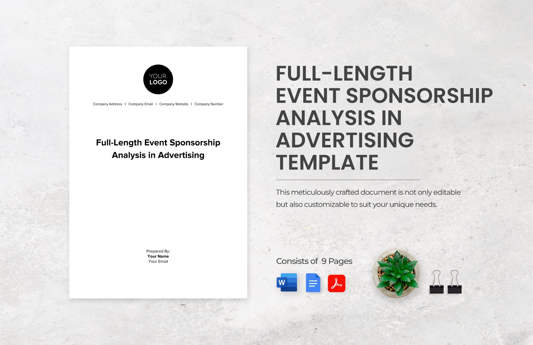 Free Full-Length Event Sponsorship Analysis in Advertising Template in Word, Google Docs, PDF