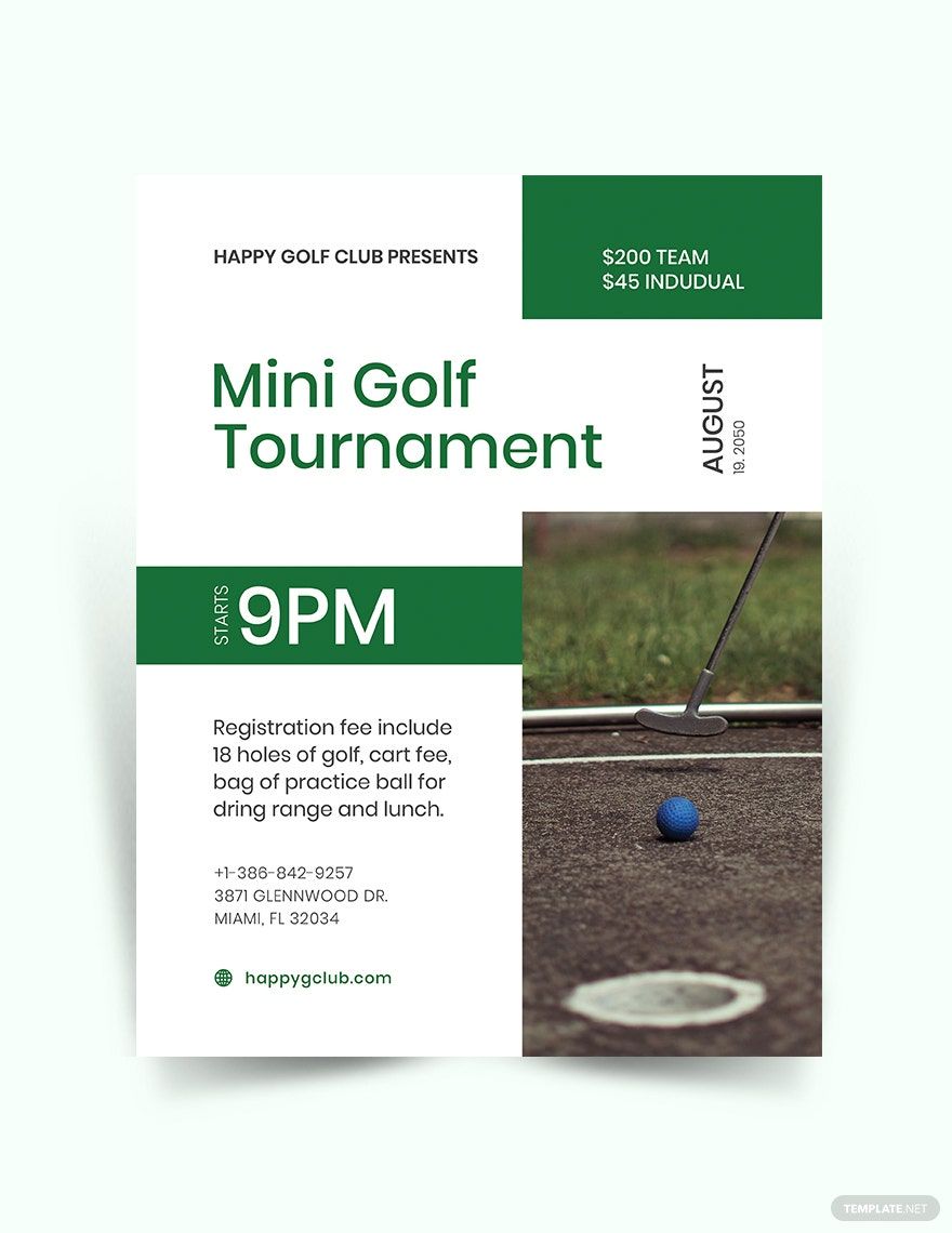 Free Mini Golf Flyer Template in Word, Google Docs, Illustrator, PSD, Apple Pages, Publisher, InDesign