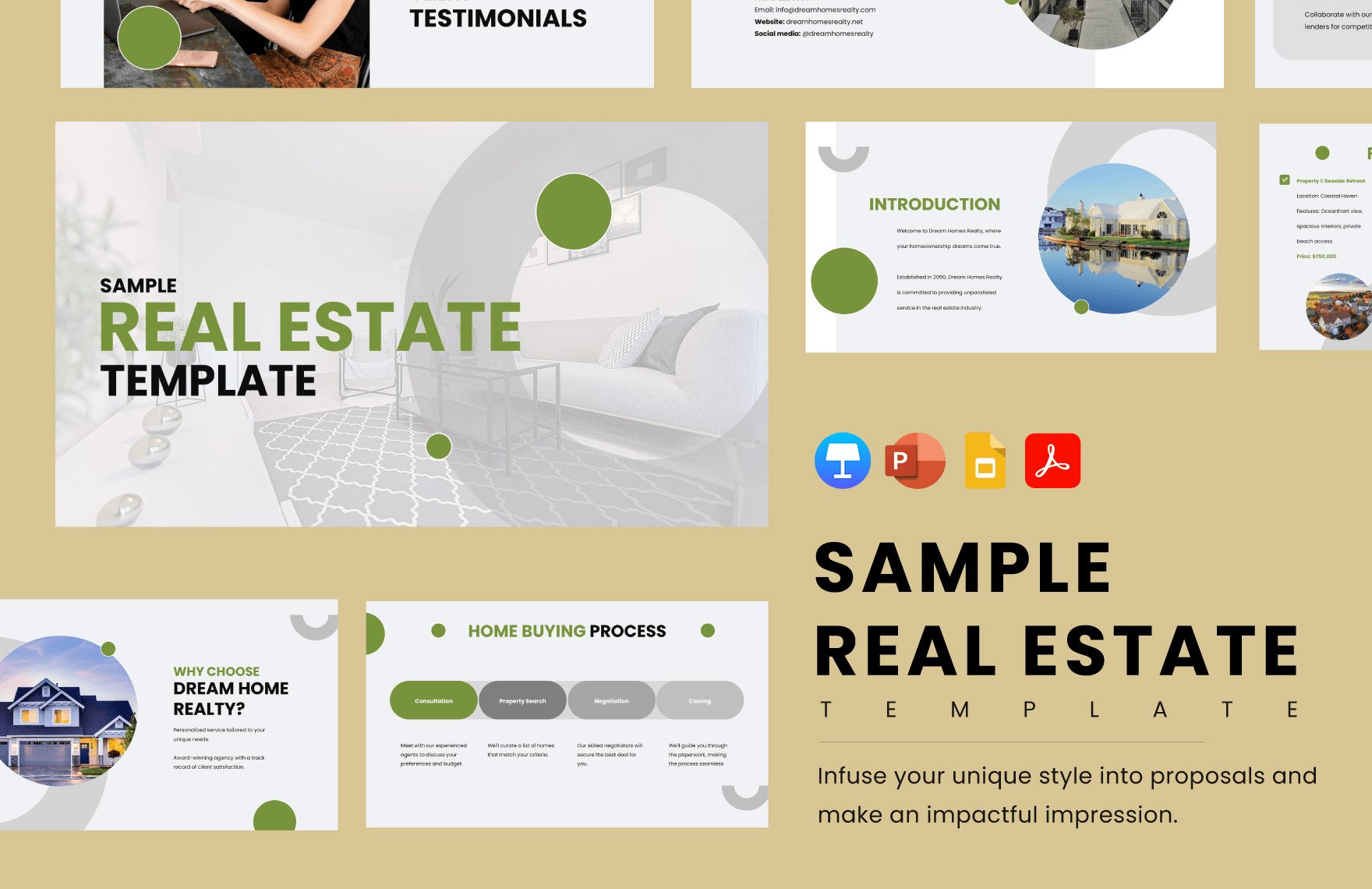 Free Sample Real Estate Template in PDF, PowerPoint, Google Slides, Apple Keynote