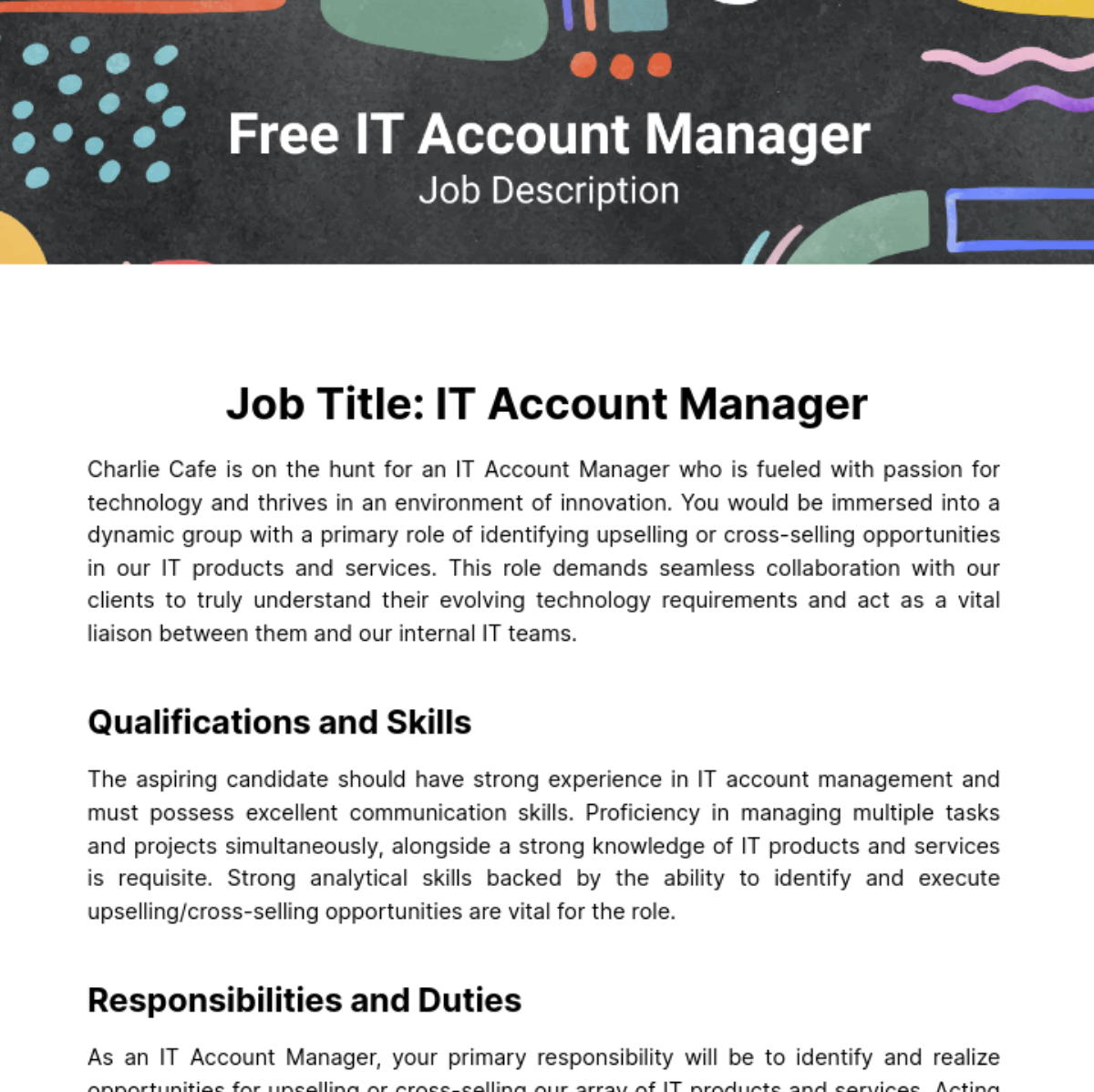 IT Account Manager Job Description Template