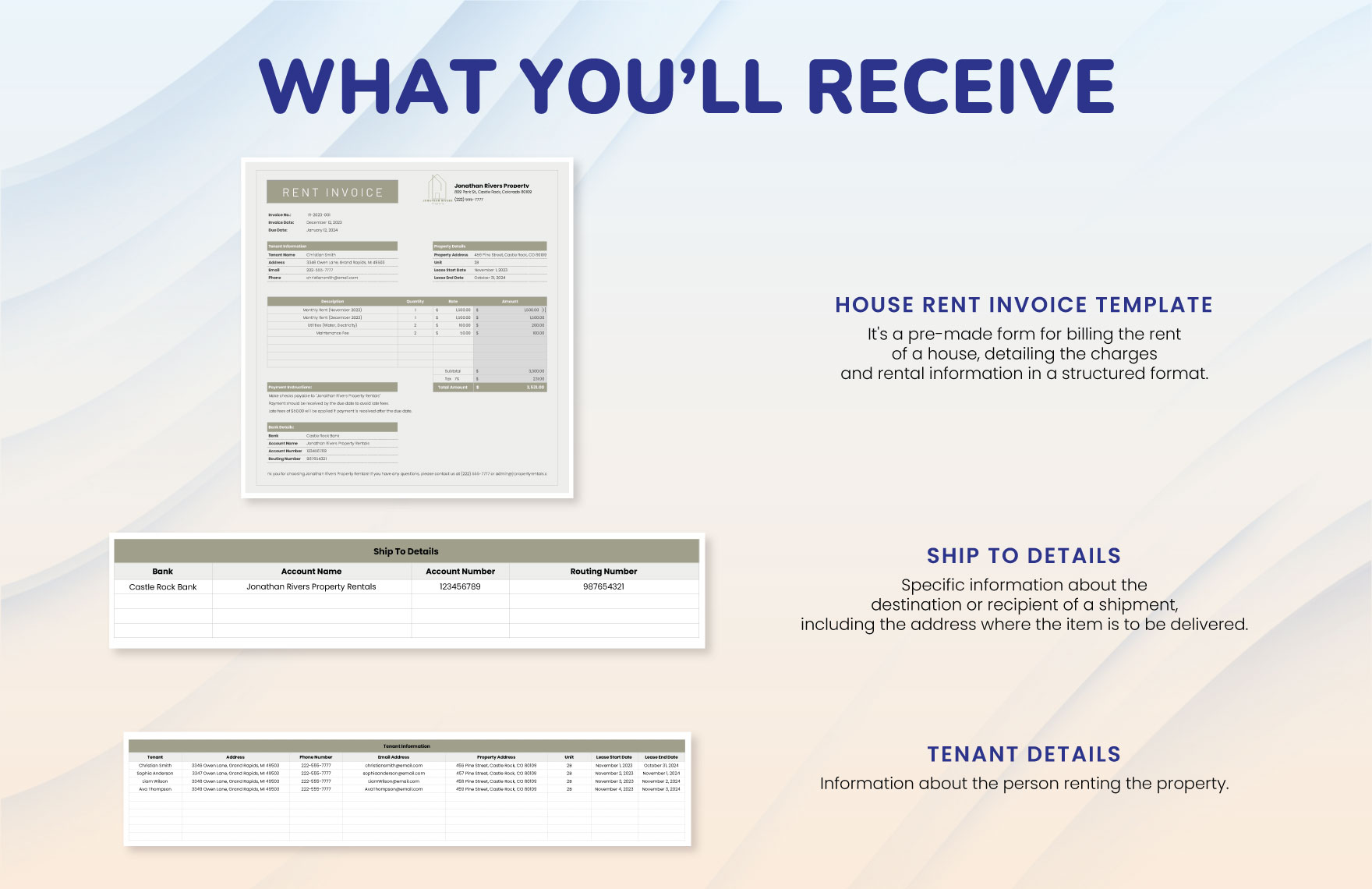 House Rent Invoice Template