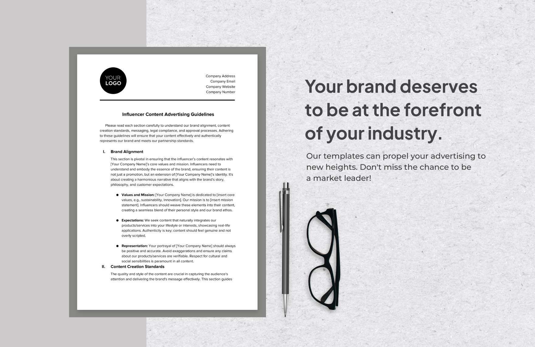 Influencer Content Advertising Guidelines Template
