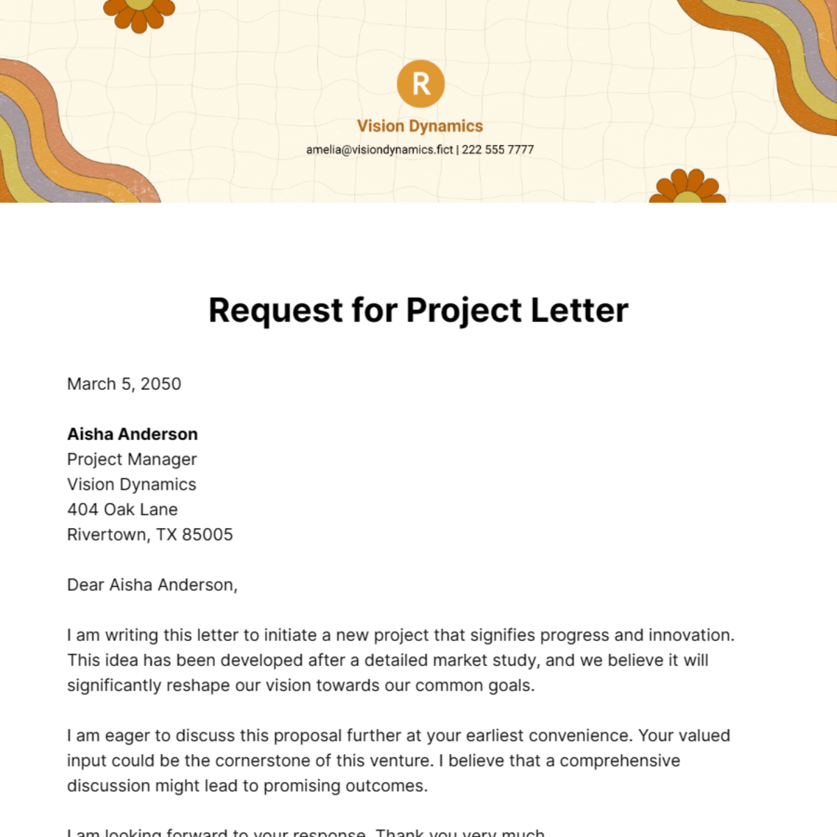 Request for Project Letter Template